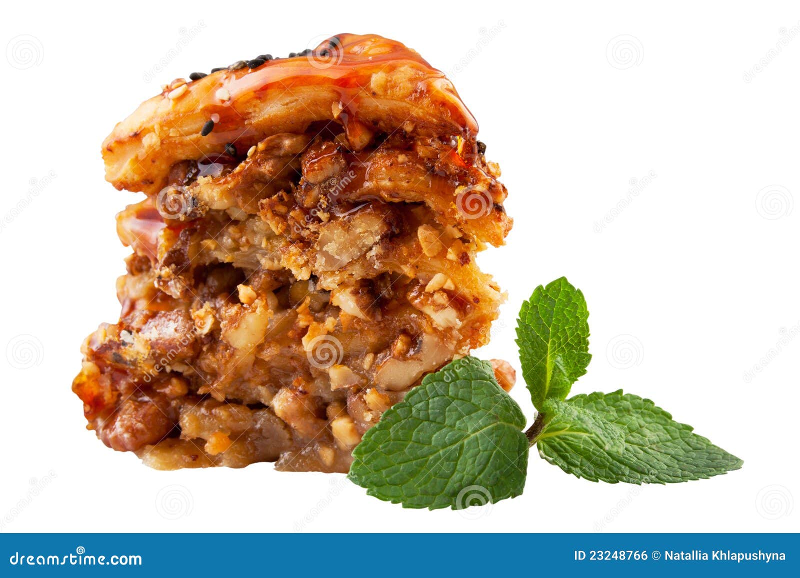 Bolo Bonito, Doces árabes, Baklawa Foto de Stock Imagem de mergulhado