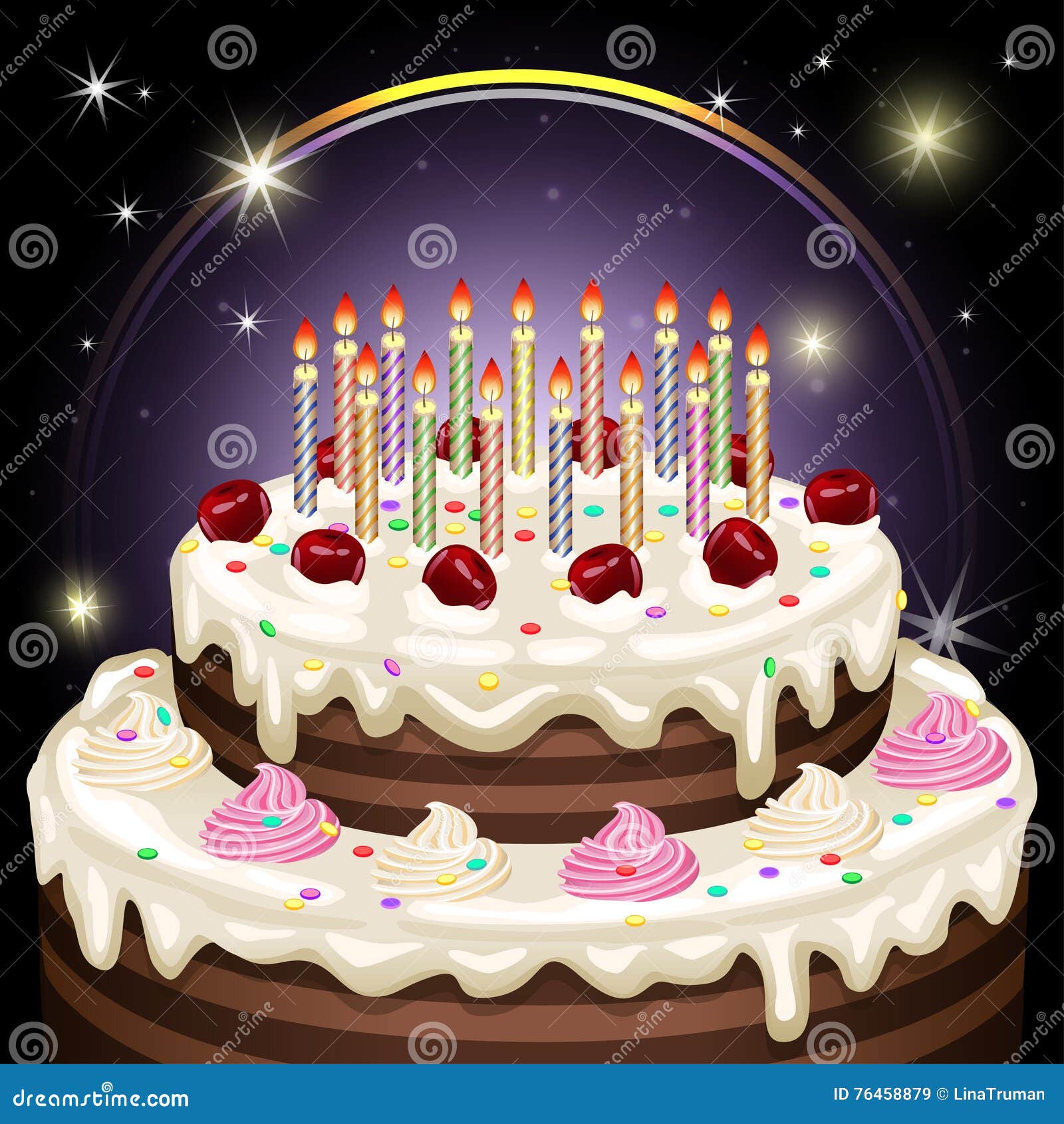bolo de aniversário e velas padrão sem emenda. bom para decoração