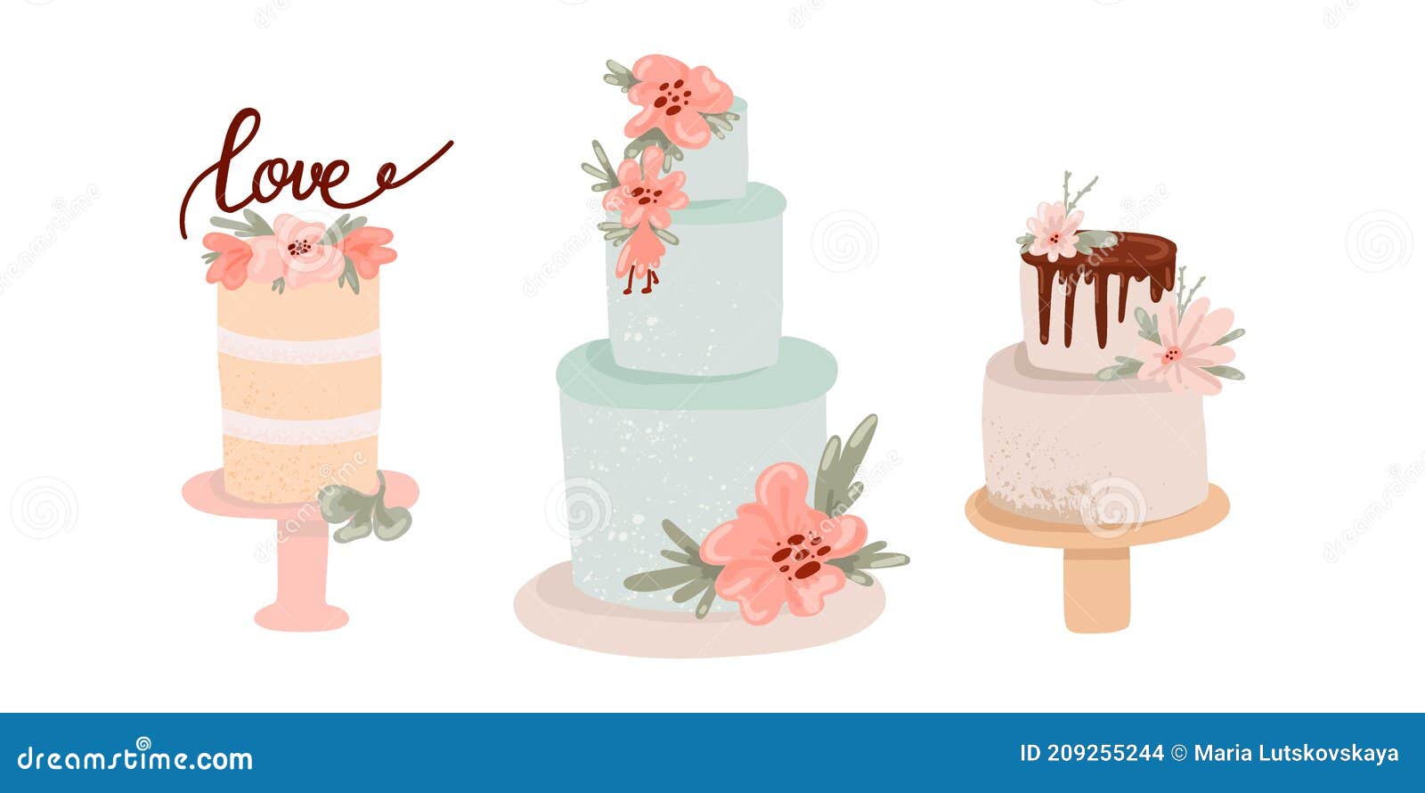 Cor Vetorial Por Atividade Numérica Com Bolo De Casamento Fofo. Sobremesa  De Cerimônia De Casamento Decorada Com Flores E Noiva E Ilustração do Vetor  - Ilustração de bolo, flores: 271015894