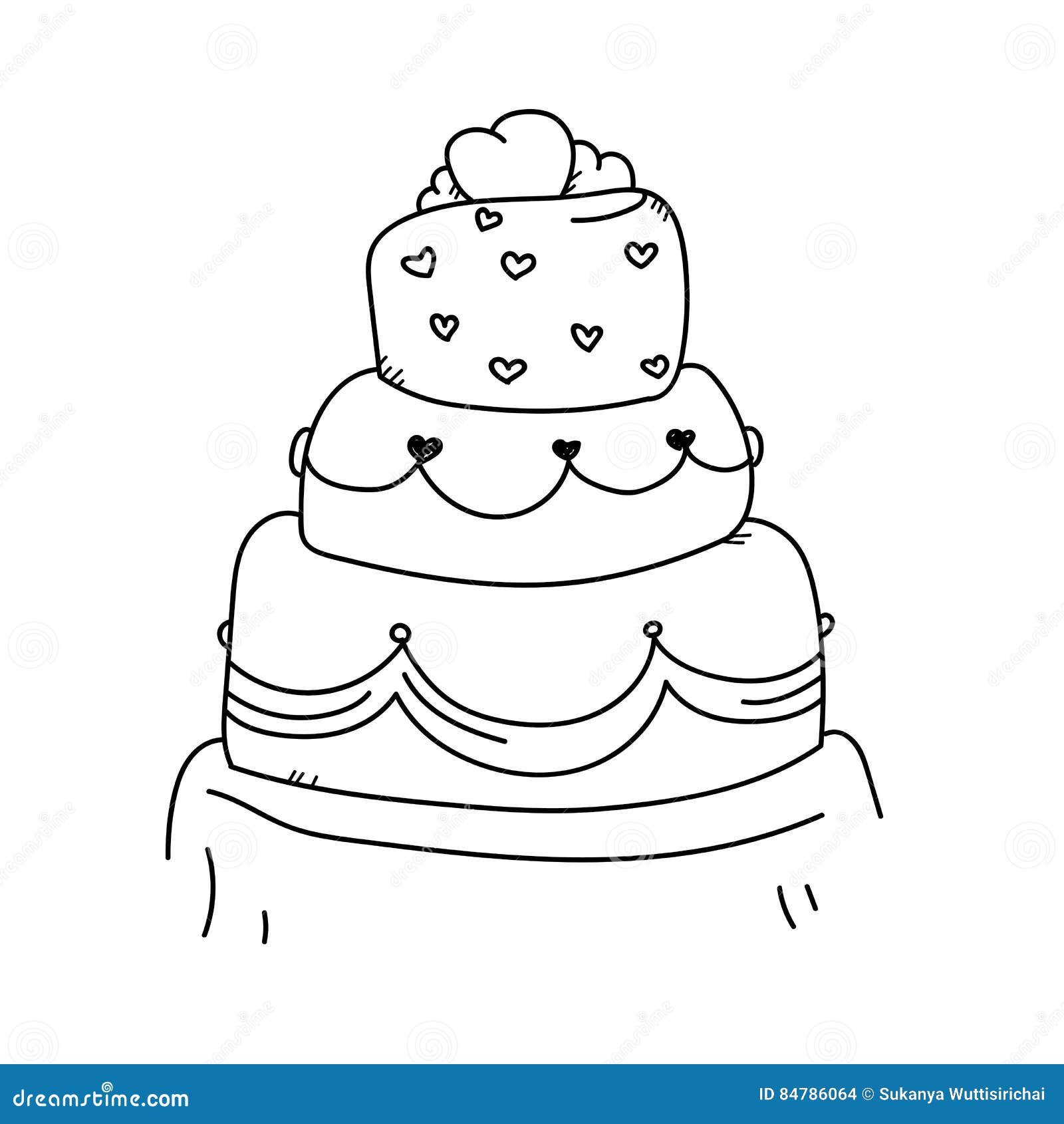 Bolo de casamento livre de direitos Vetores Clip Art ilustração vc044424