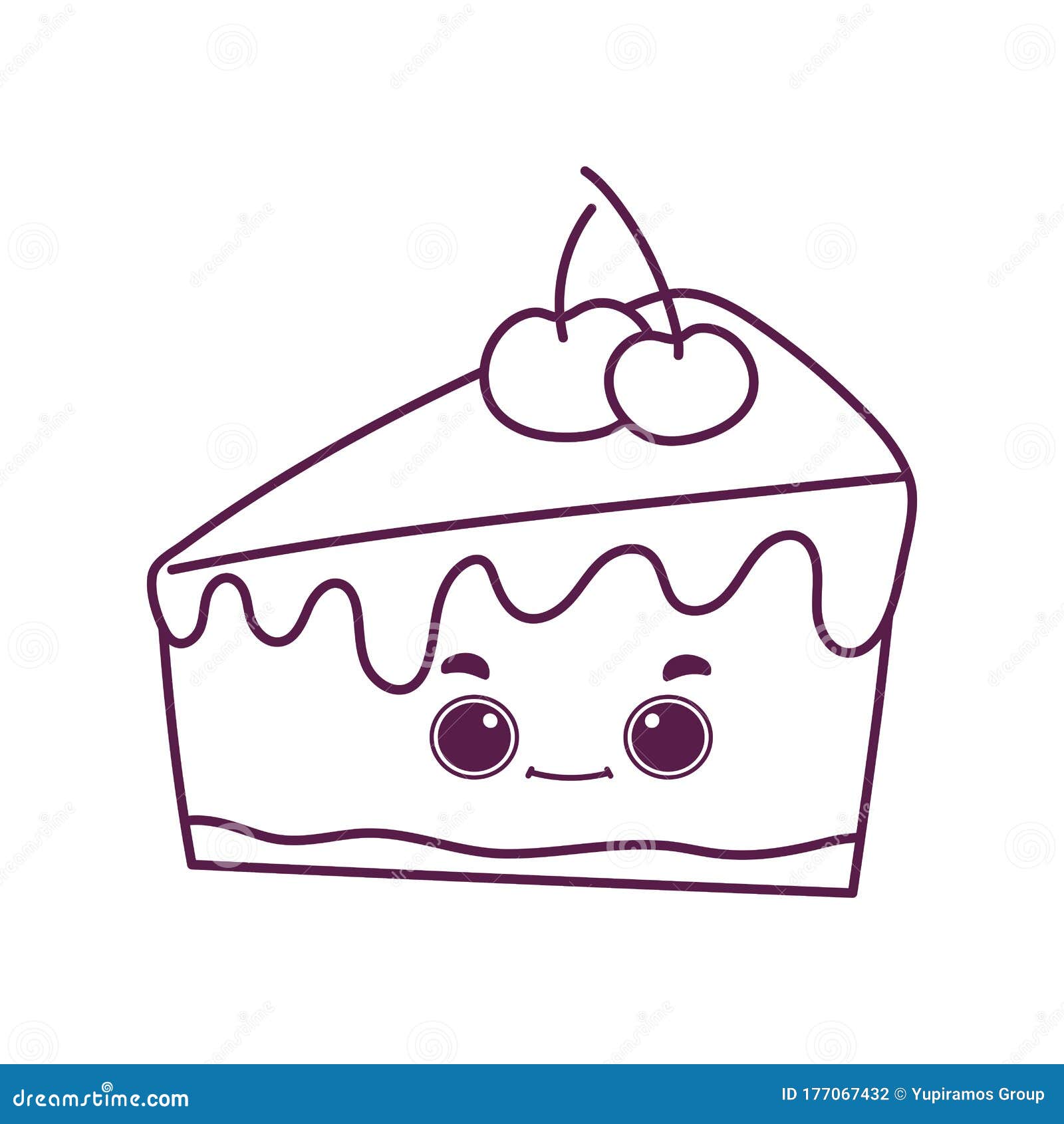 Bolo De Comida Fofa Com Fruta Doce Sobremesa Kawaii Desenho