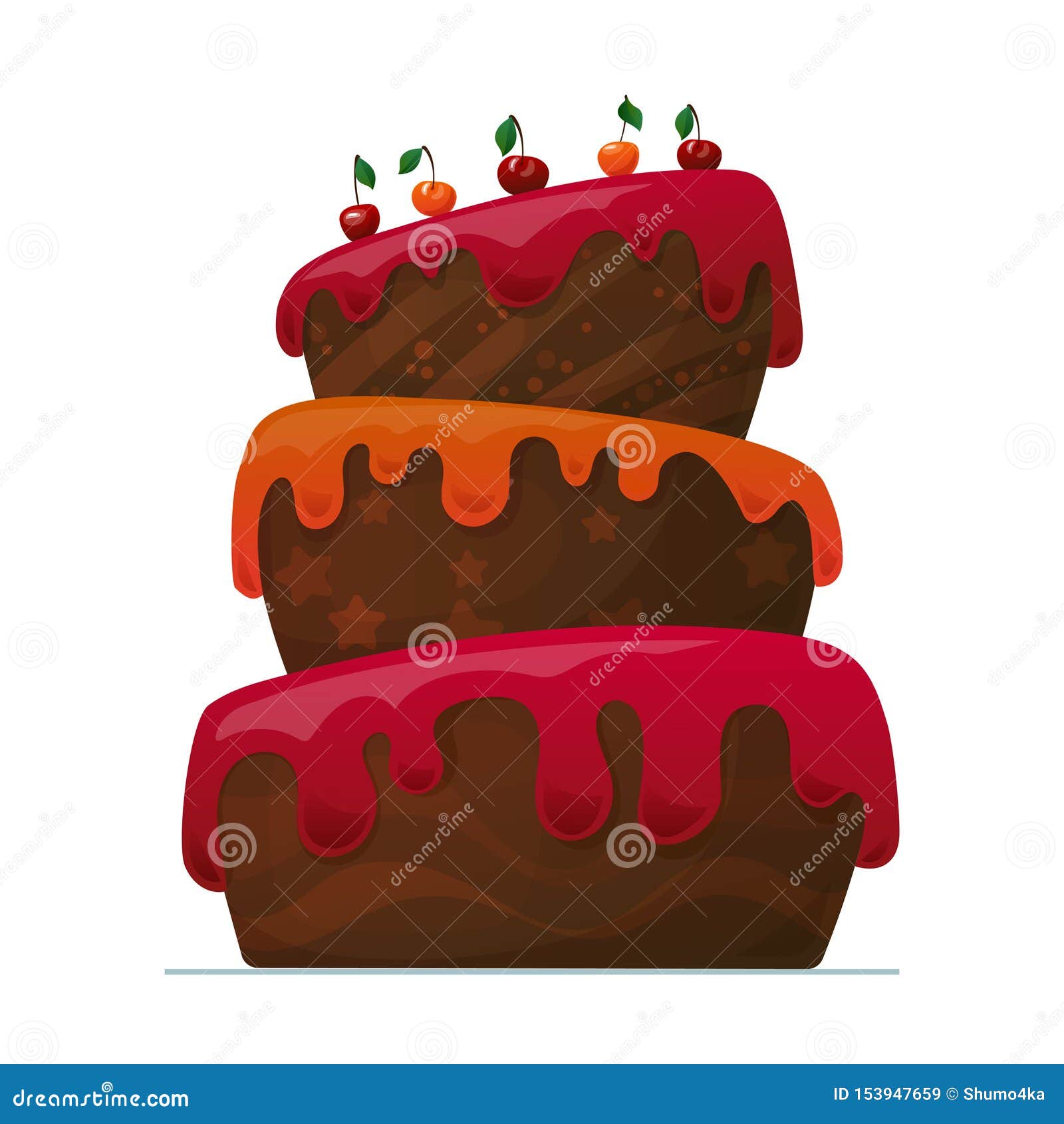 Vetores de Conjunto De Bolo De Chocolate Colorido Desenho e mais imagens de  Aniversário - Aniversário, Bolo, Branco - iStock