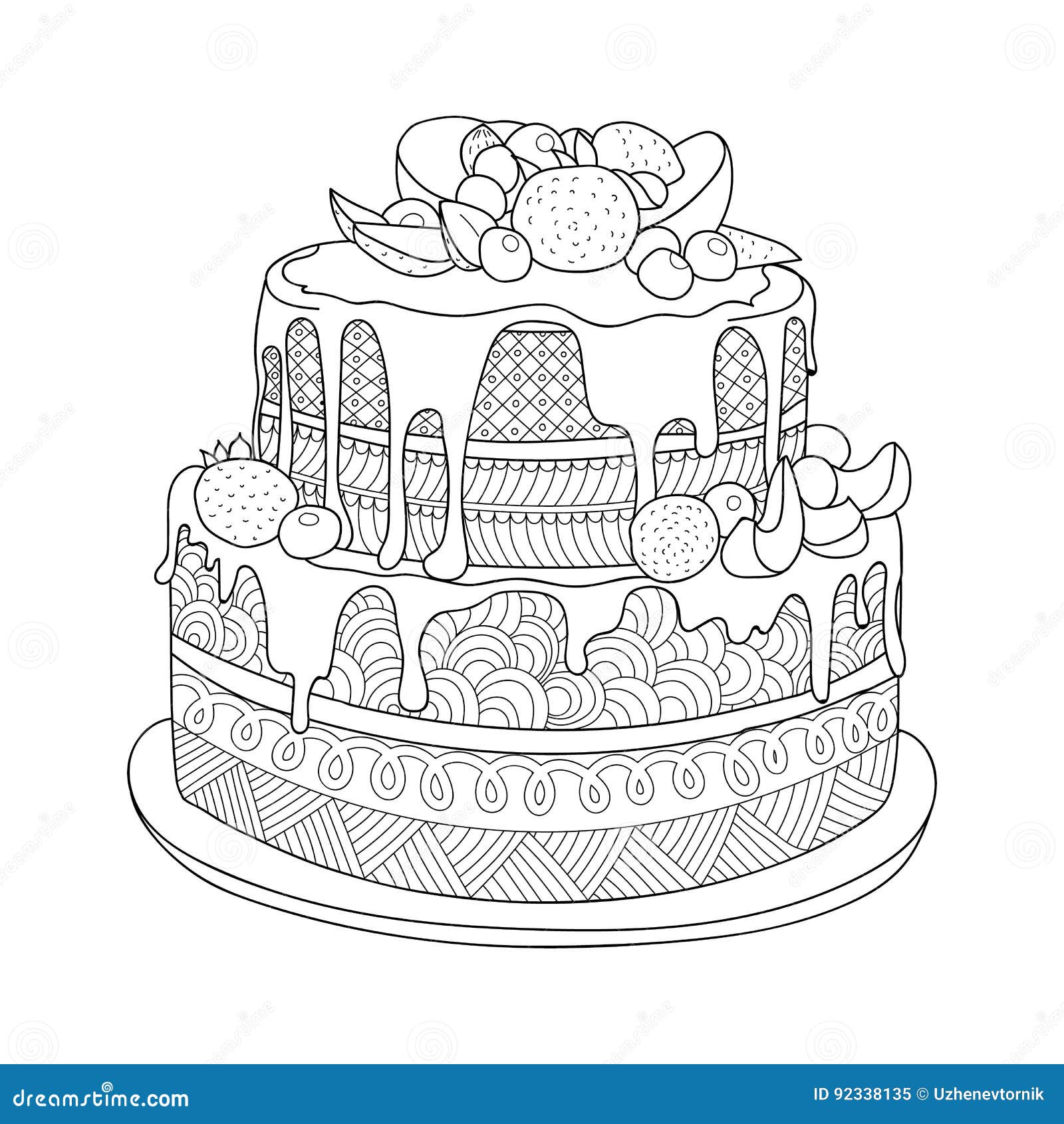 Desenho de Bolo de casamento para colorir