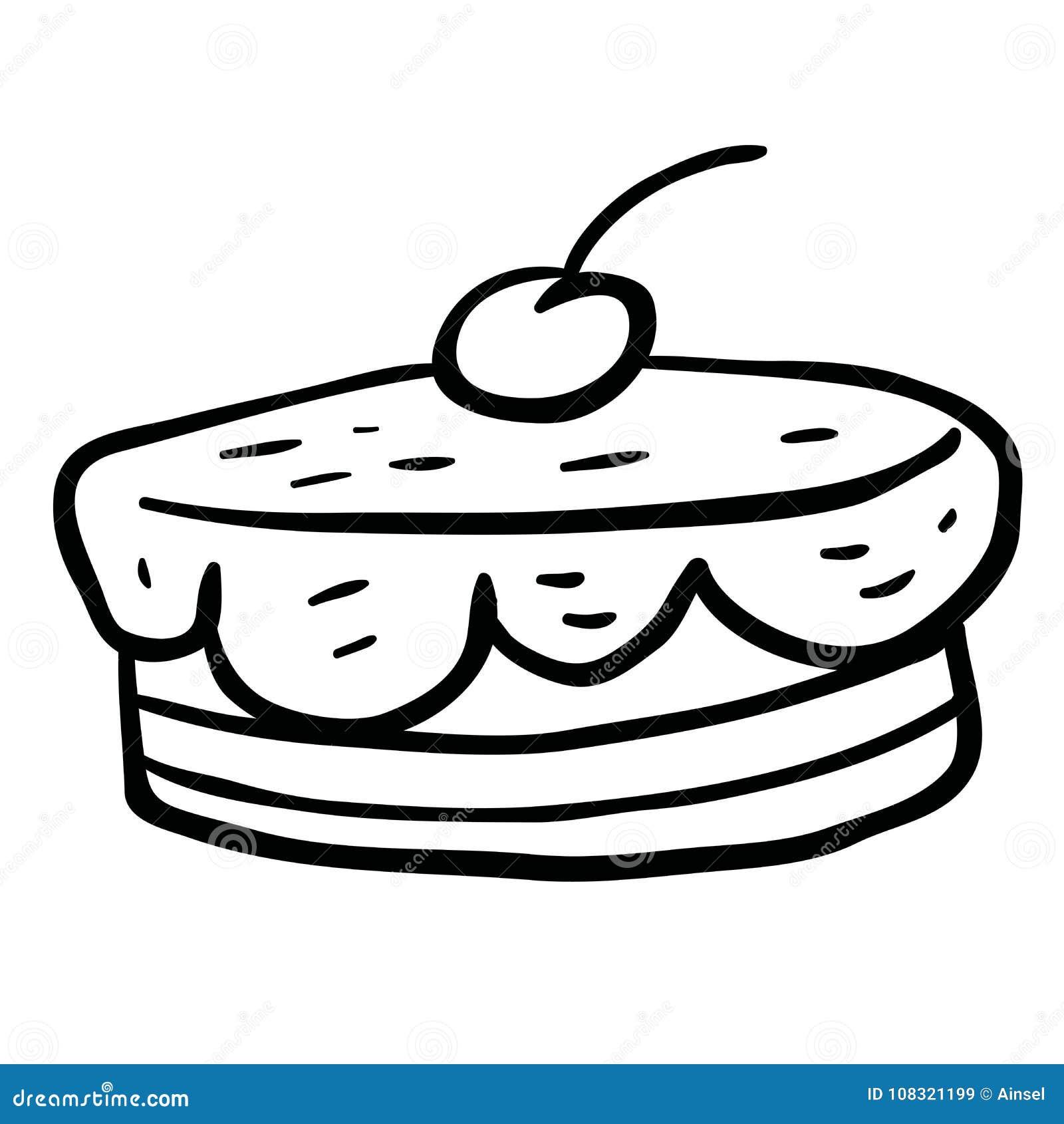 Desenho de bolo de cereja para colorir