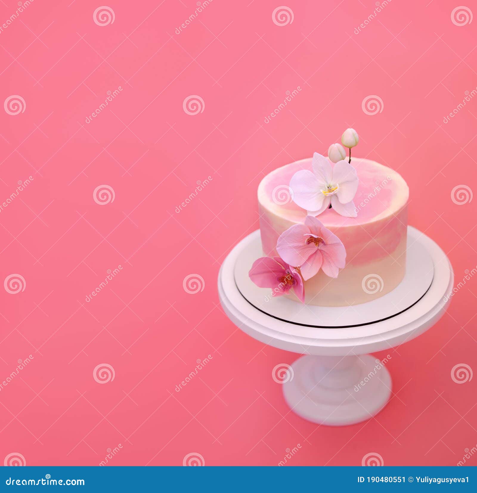 Fundo Lindo Bolo Rosa Com Rosas De Tamanhos Diferentes Fundo