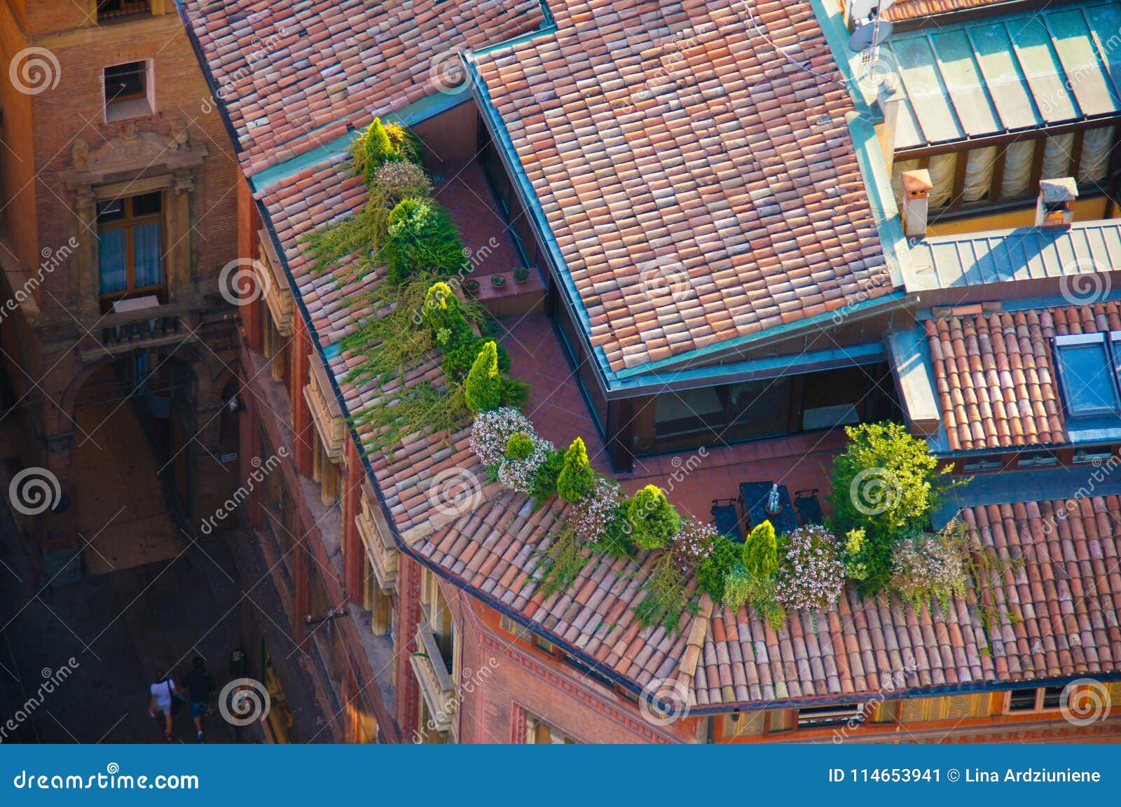 Bologna Balcony View from Two Towers Stock Image Image of europe