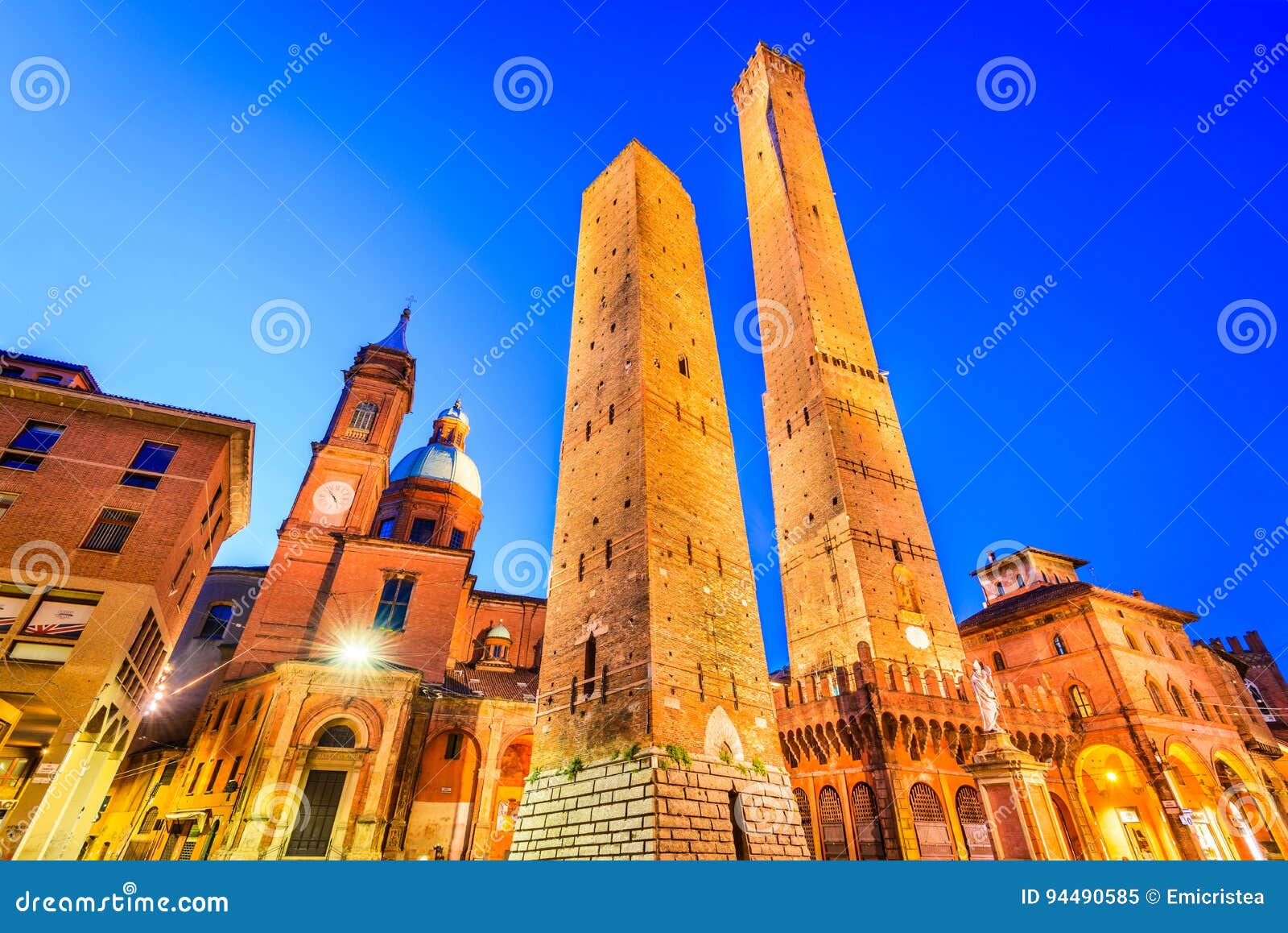 bologna, emilia-romagna - italy - due torri