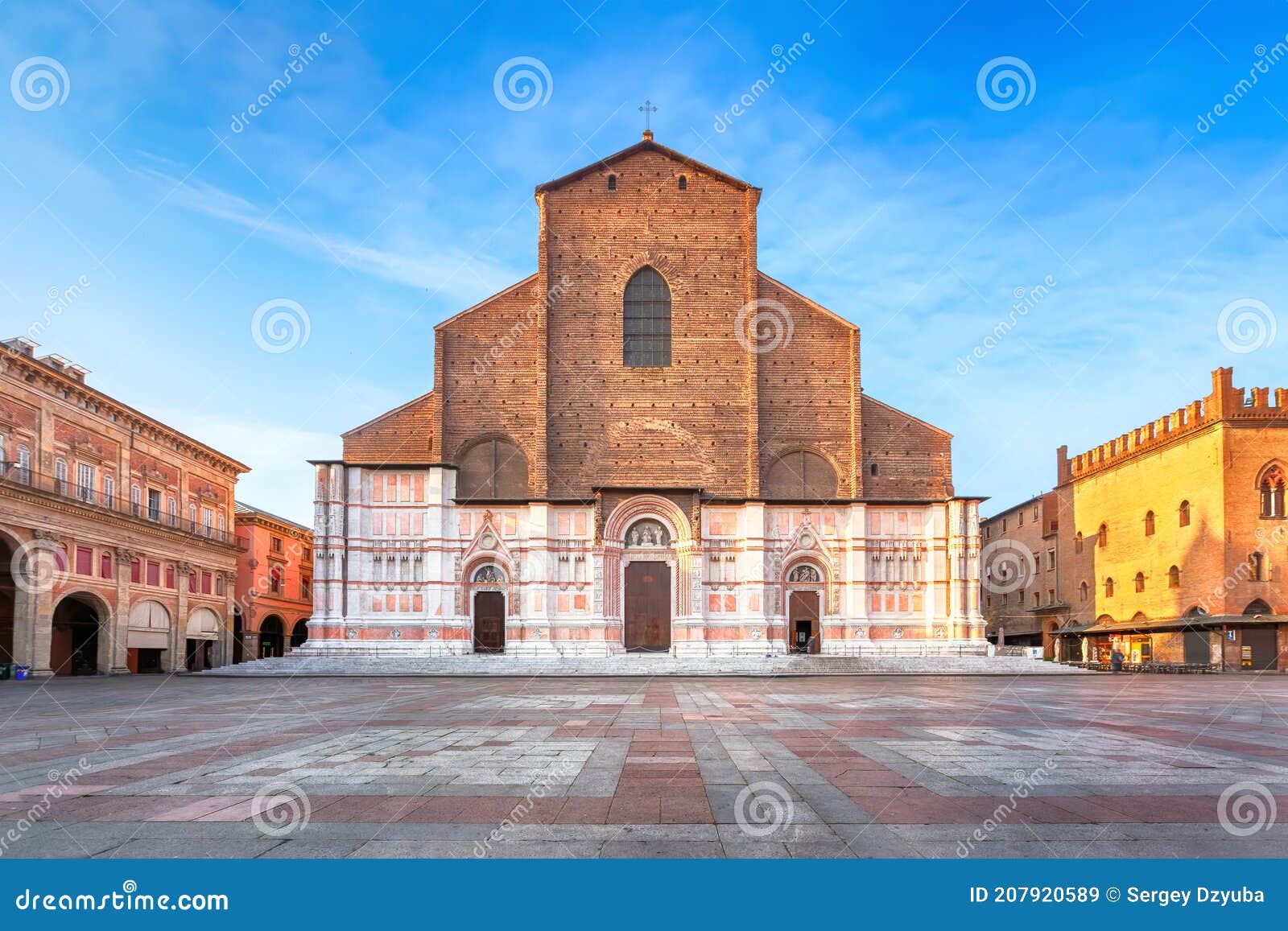 bologna, italy. view of basilica di san petronio