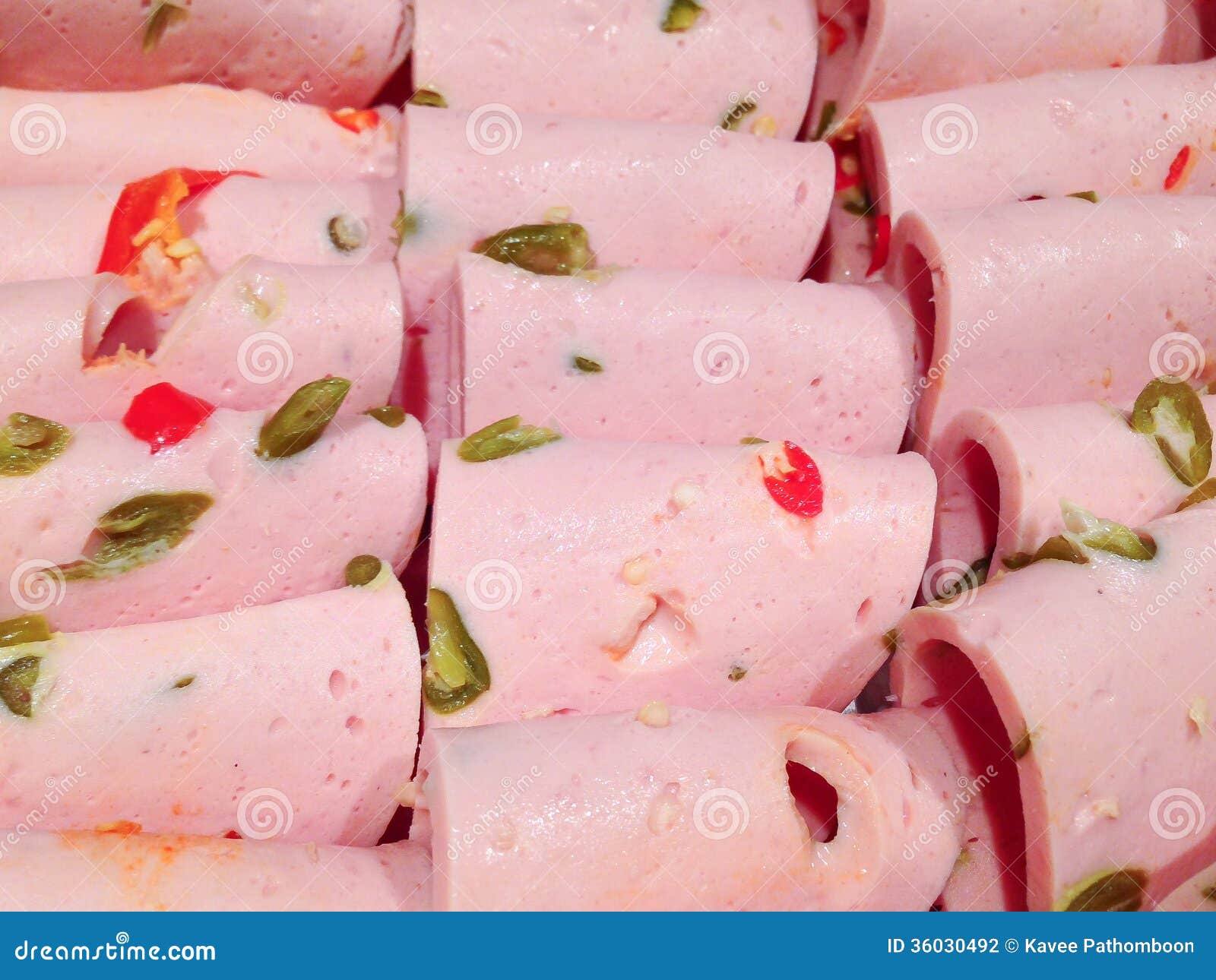 Bologna sausage and slices stock photo. Image of pieces 36030492