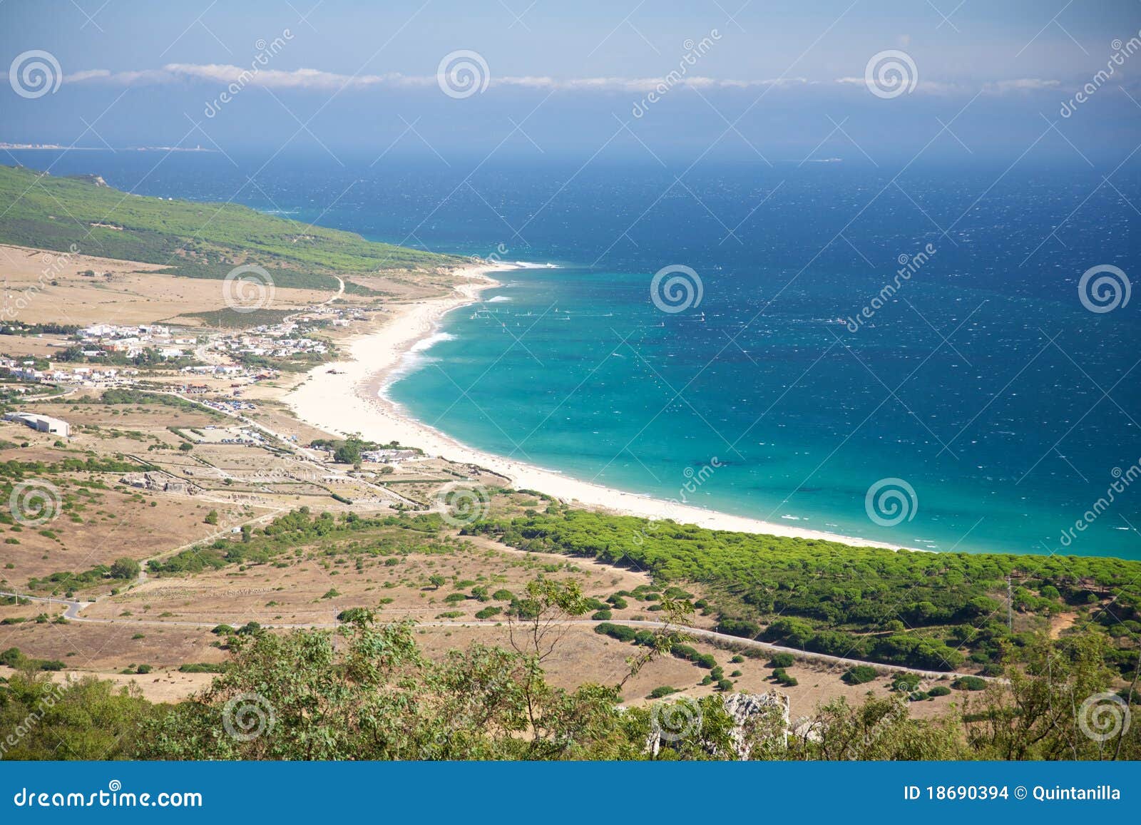 Bolonia beach from top stock photo. Image of holidays 18690394