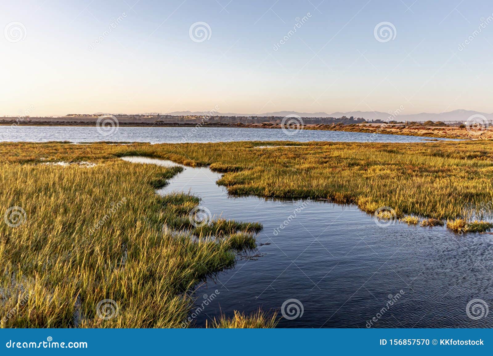 bolsa chica wetlands during sunset