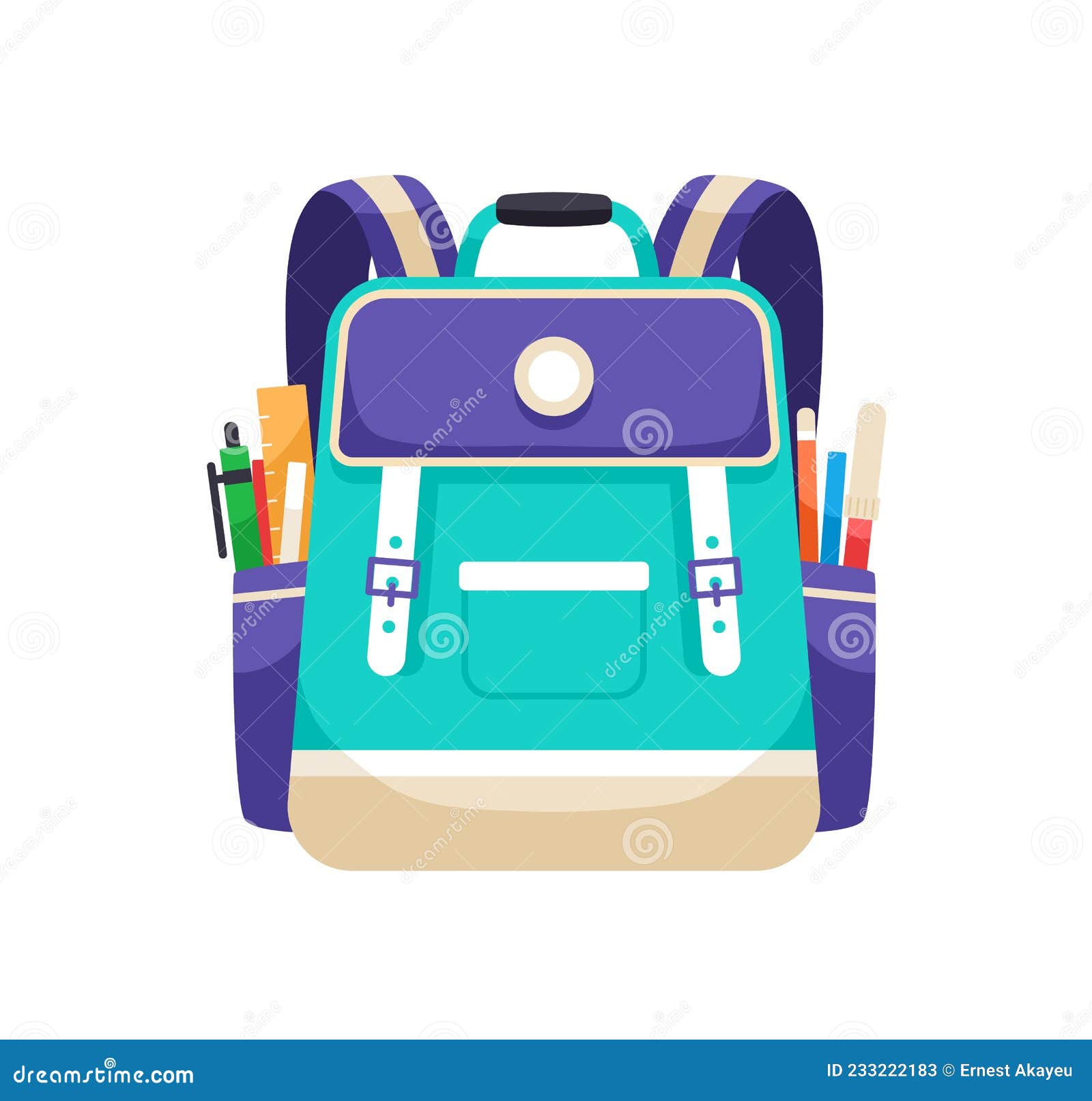 Bolsa escolar de desenho animado com bolsa lápis, mochila de
