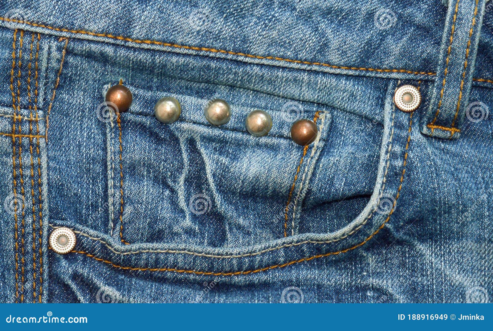 Bolsillo De Jeans Con Remaches de archivo - de anaranjado, accesorio: