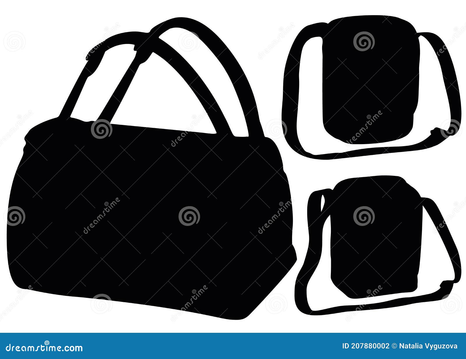 Bolso De Viaje Grande Y Bolsos De Hombro Pequeños Para Hombres Ilustración  del Vector - Ilustración de bolso, recorrido: 207880002