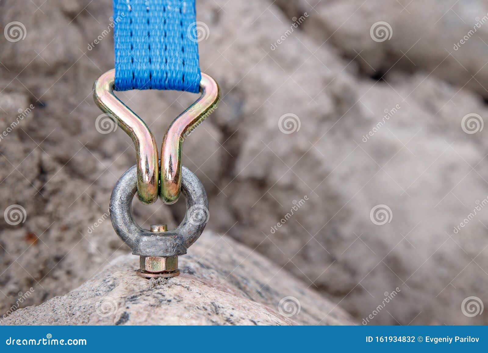 Bolt Fastening Slings Rock Climbing into Stone Stock Photo Image of