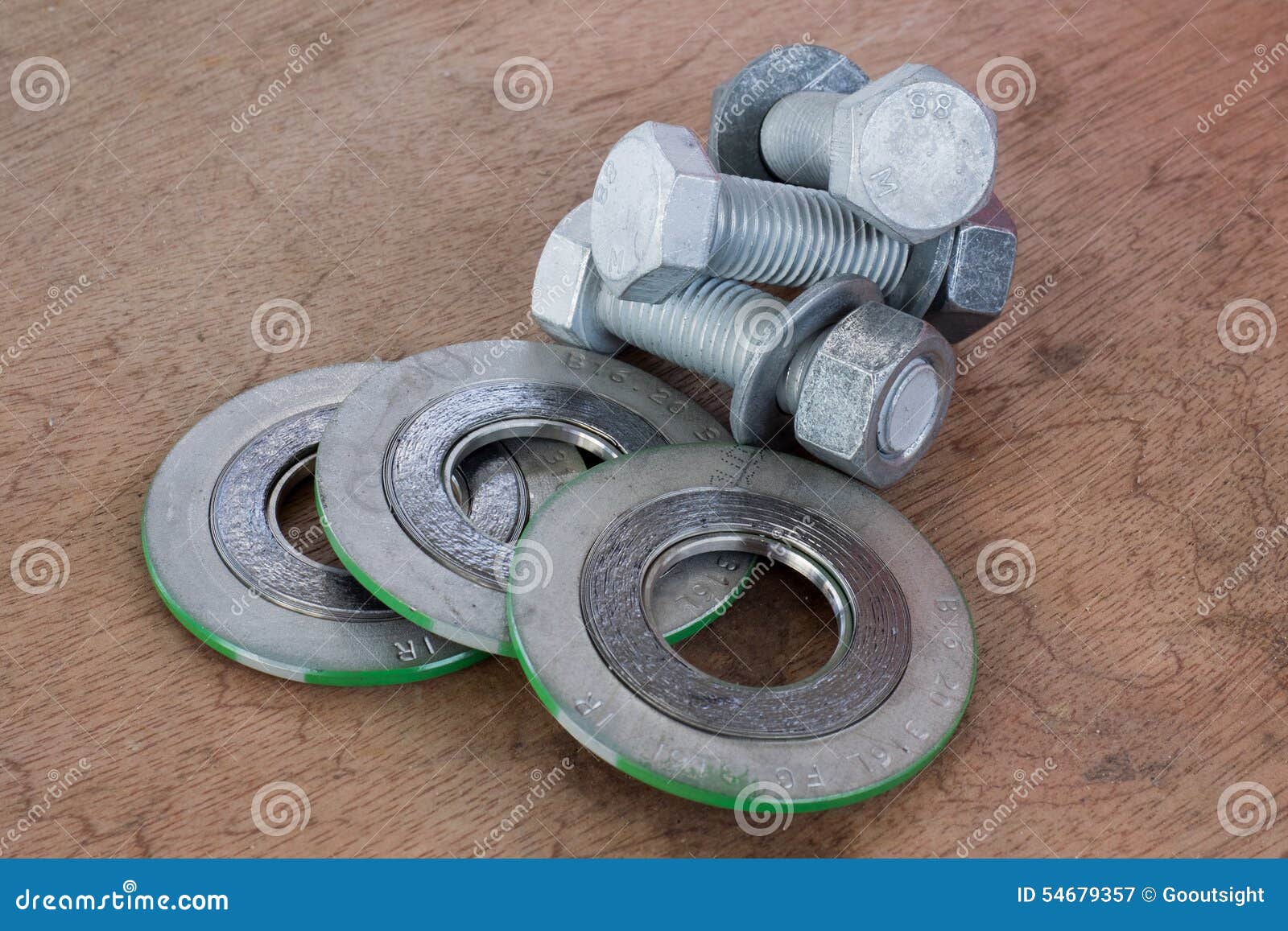 bolt and nut with gasket