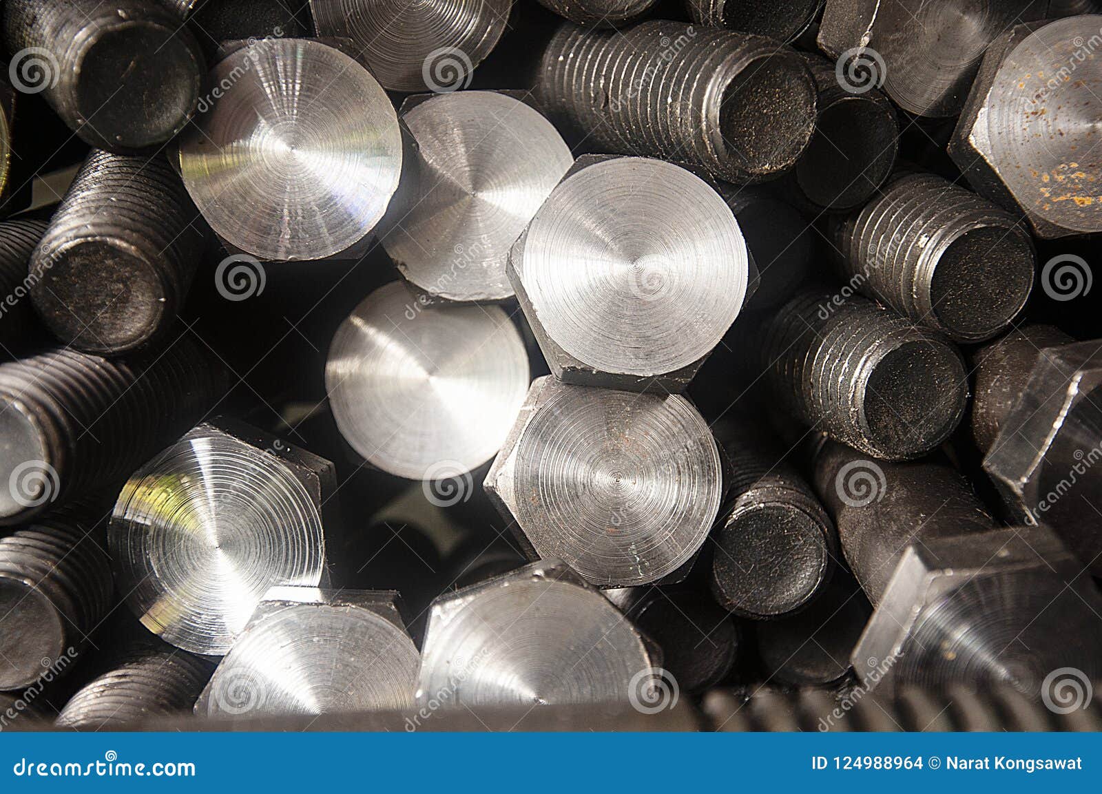 Bolt and nut production stock photo. Image of isolated 124988964