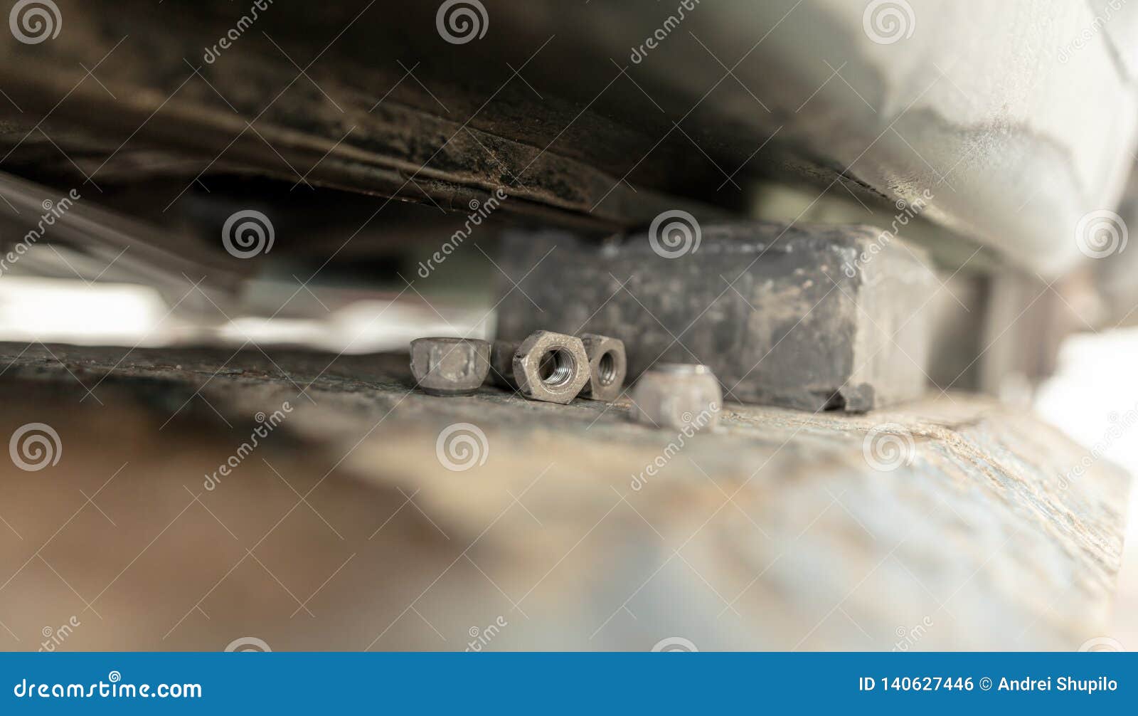 Bolts from the Car in the Stock Photo Image of retro
