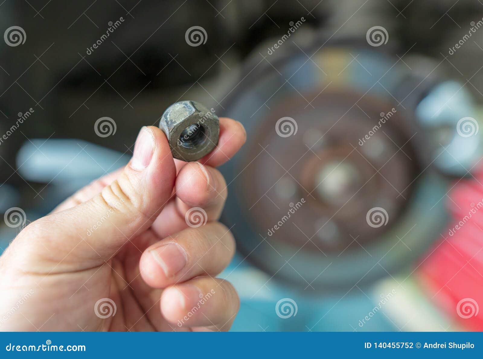 Bolts from the Car in the Stock Photo Image of person