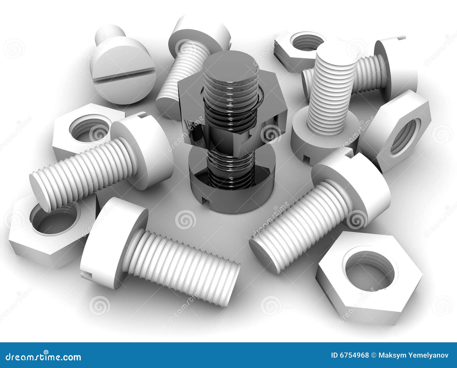 Bolts and nuts stock illustration. Illustration of industrial 6754968