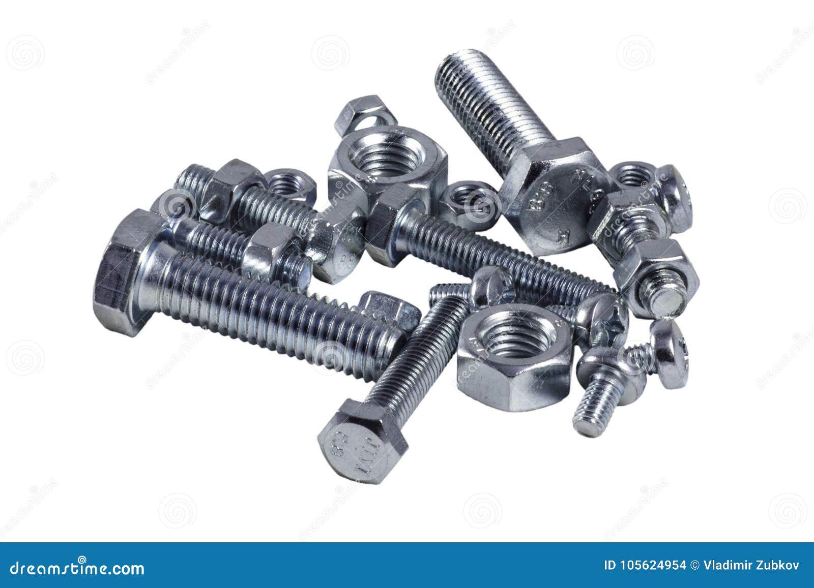 Bolts, Screws and Hex Nuts Set Stock Photo Image of bolts, metallic
