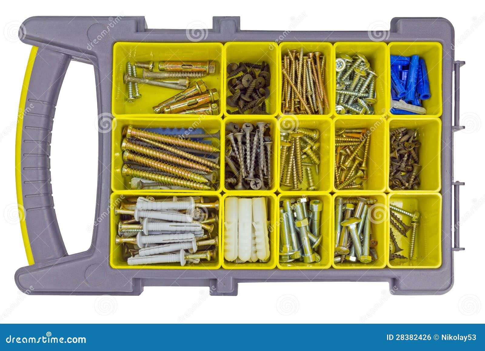 Bolts and Screws in the Organizer Stock Photo Image of construction