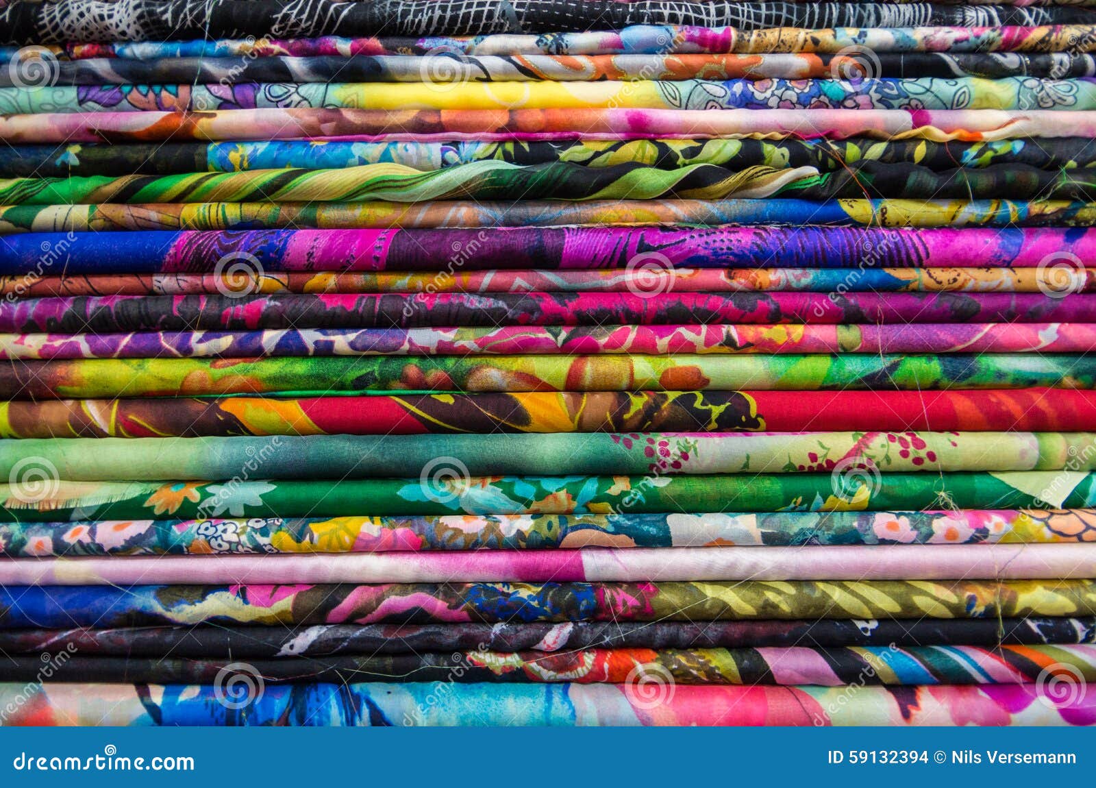 Bolts of Vietnamese Silk Fabric Stock Photo - Image of material ...