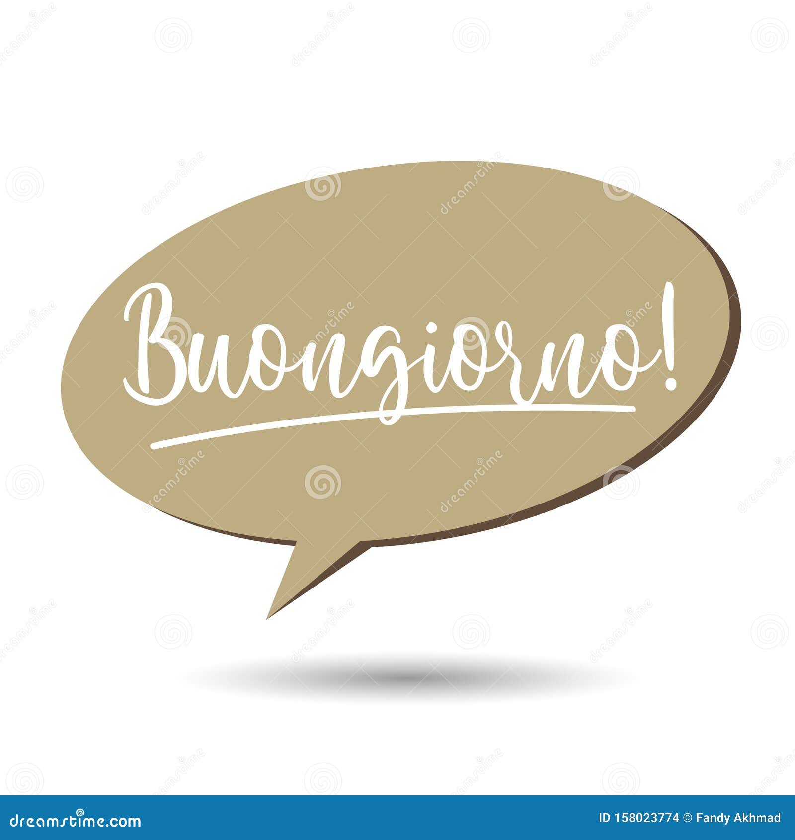 Bom Dia Em Italiano Buongiorno é Bom Dia Tradução De Ilustração Do Vetor  Moderno Italiano Ilustração do Vetor - Ilustração de texto, tipografia:  158023774