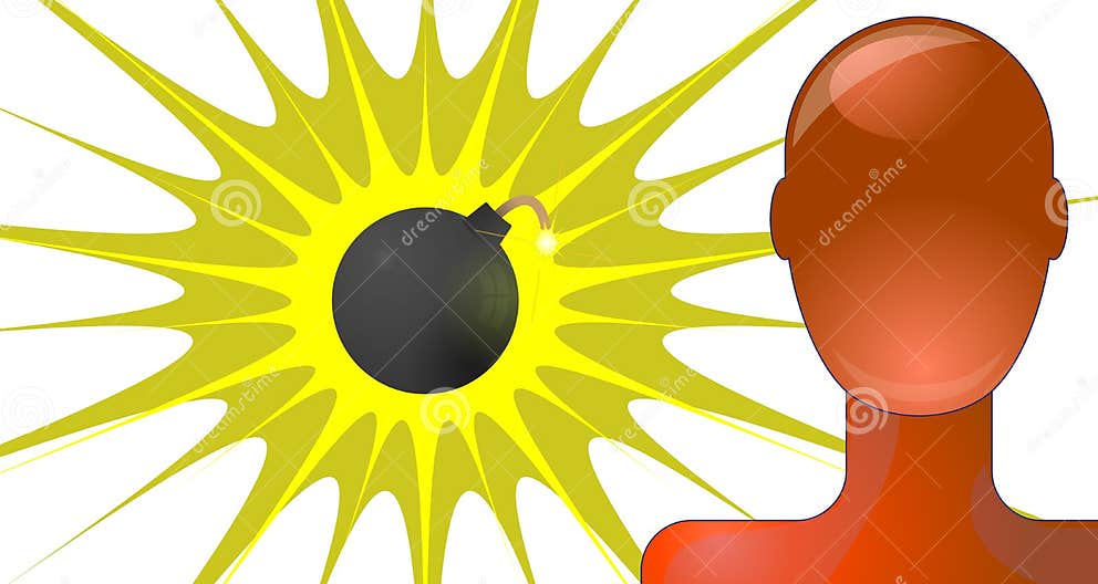 Bomb attack stock vector. Illustration of flame, blood 18384564