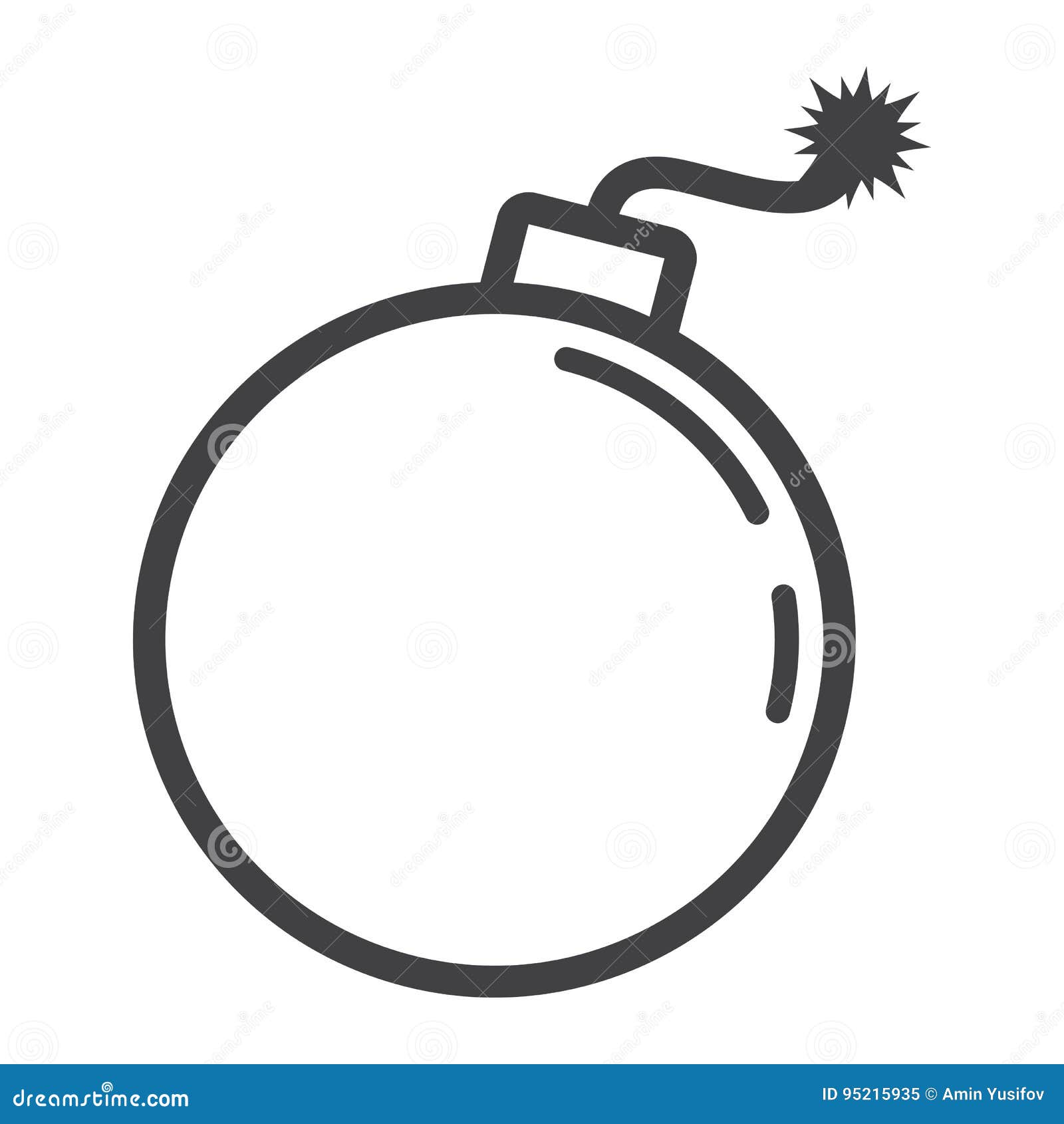 Bomb Line Icon, Dynamite and Danger Stock Vector Illustration of