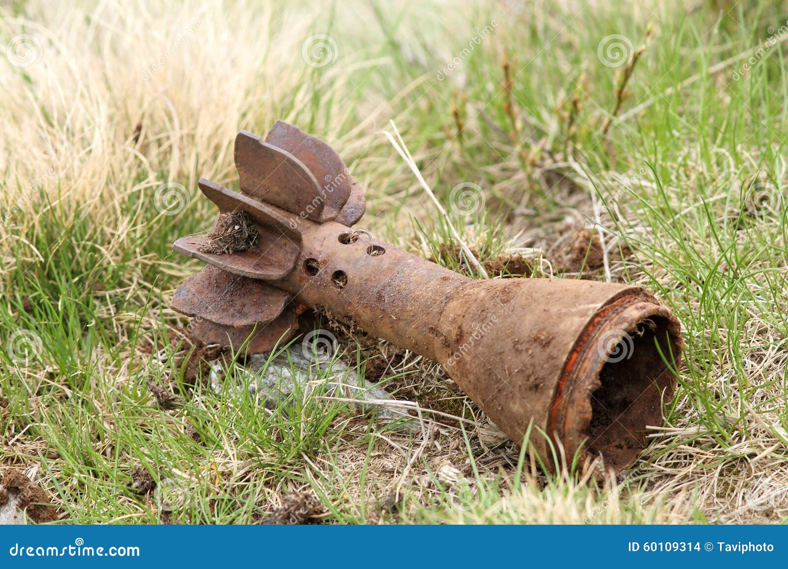 Bomb Shell Case Left in the Field Stock Photo - Image of munitions, bomb:  60109314
