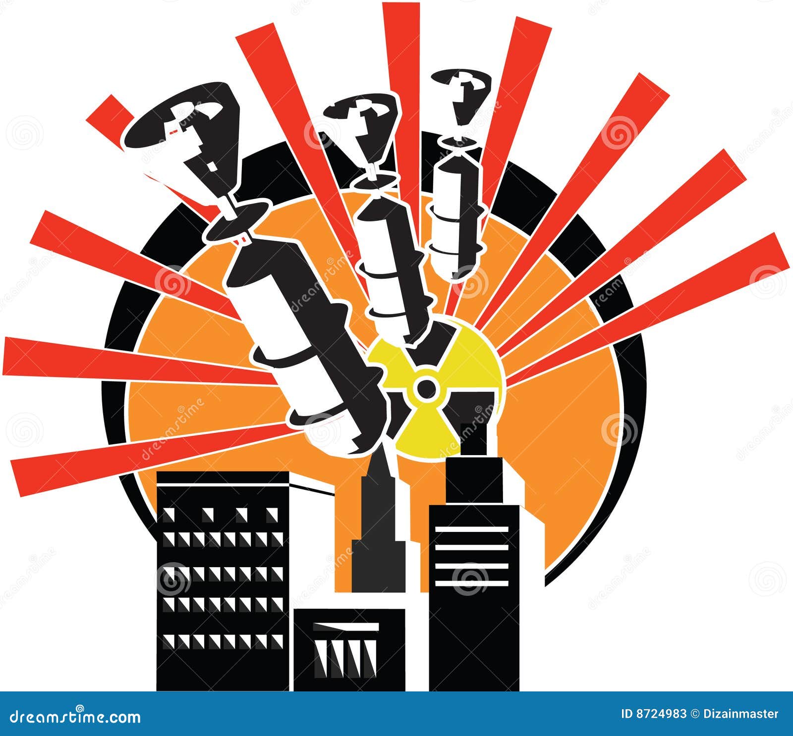 Bombardement illustration de vecteur. Illustration du pannes 8724983