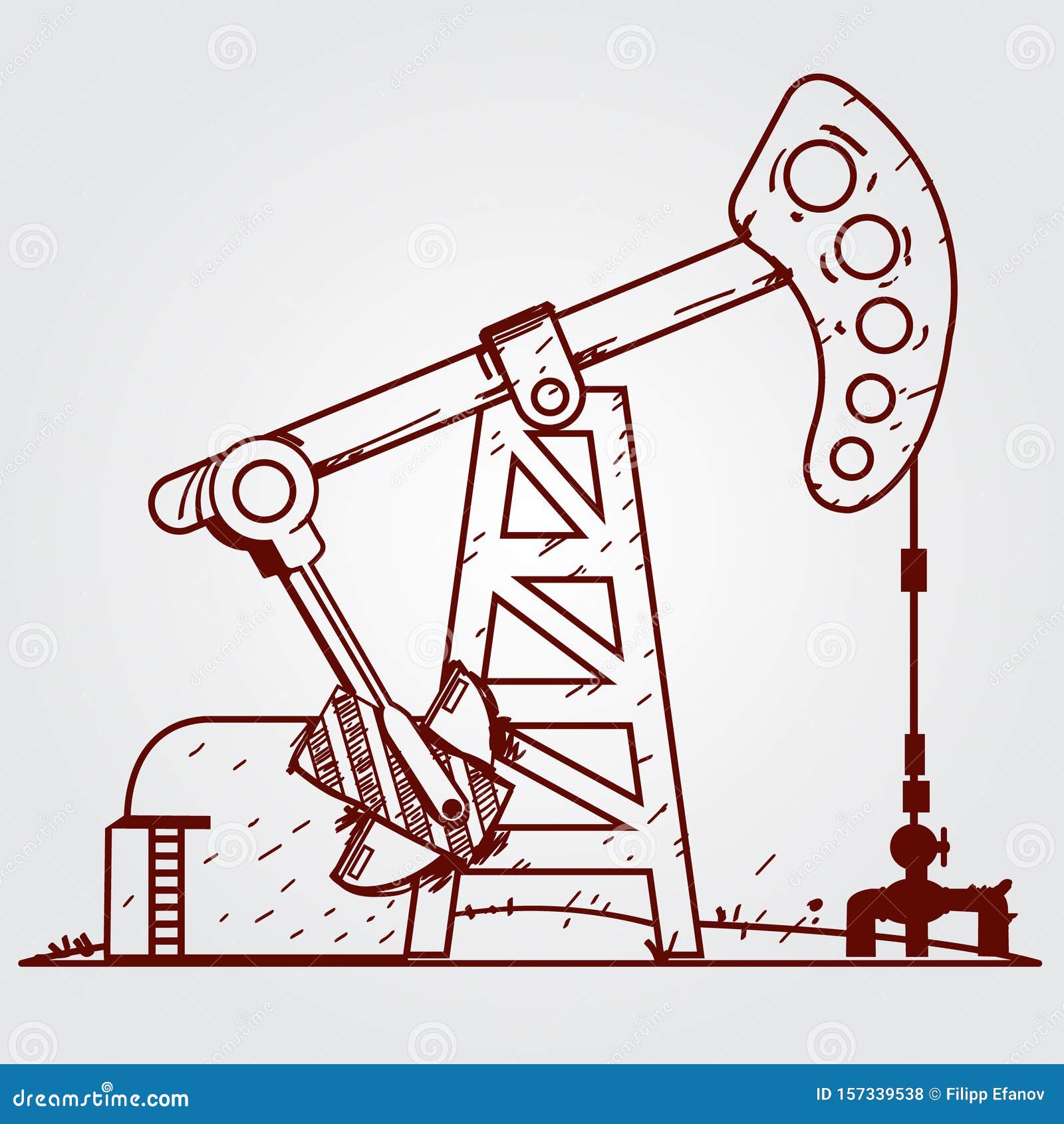 Bombas De Petróleo Equipo De La Industria Petrolera Dibujo De Esquema Stock  de ilustración - Ilustración de silueta, bombas: 157339538