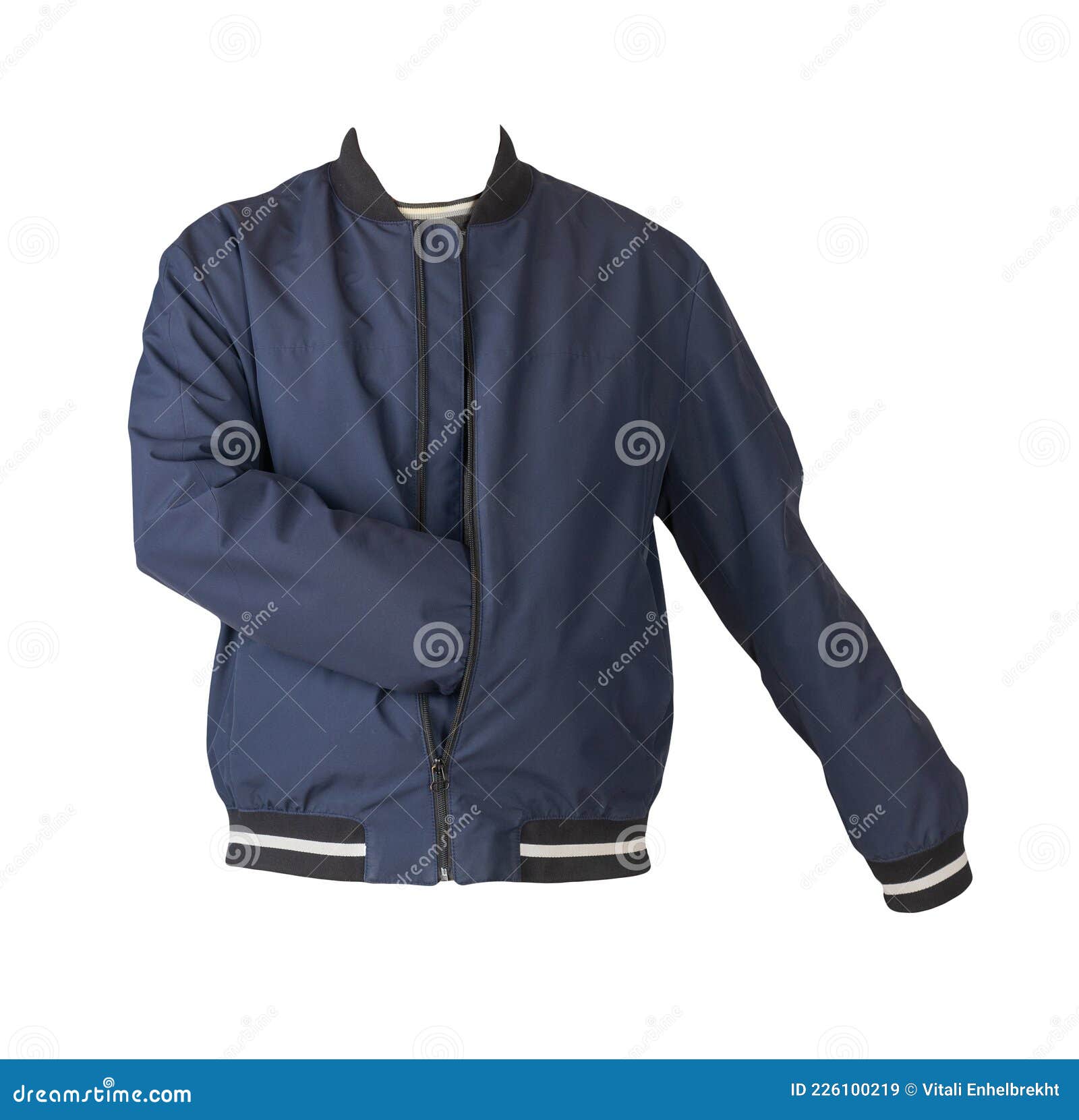 Bomber Jacket and Sweater Isolated on White Background Stock Image