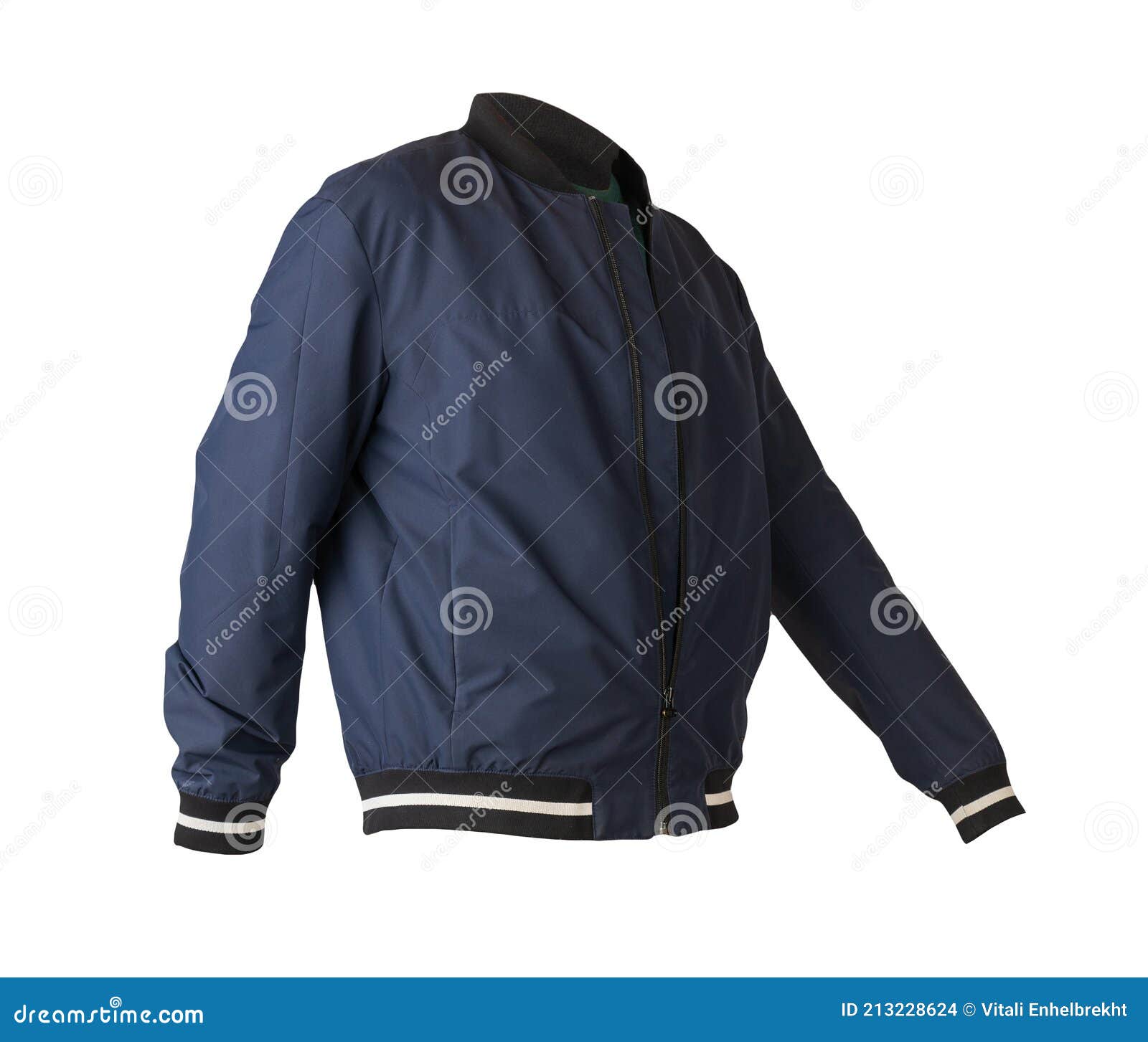 Bomber Jacket and Sweater Isolated on White Background Stock Photo