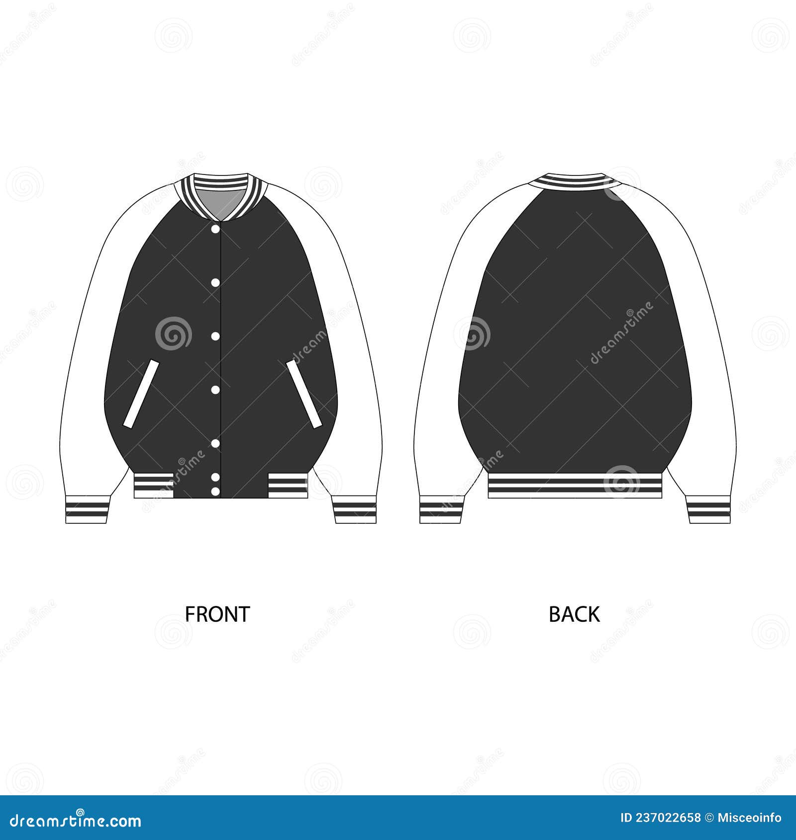 Bomber Jacket Vector Design Template. Jacket Technical Drawing Stock ...