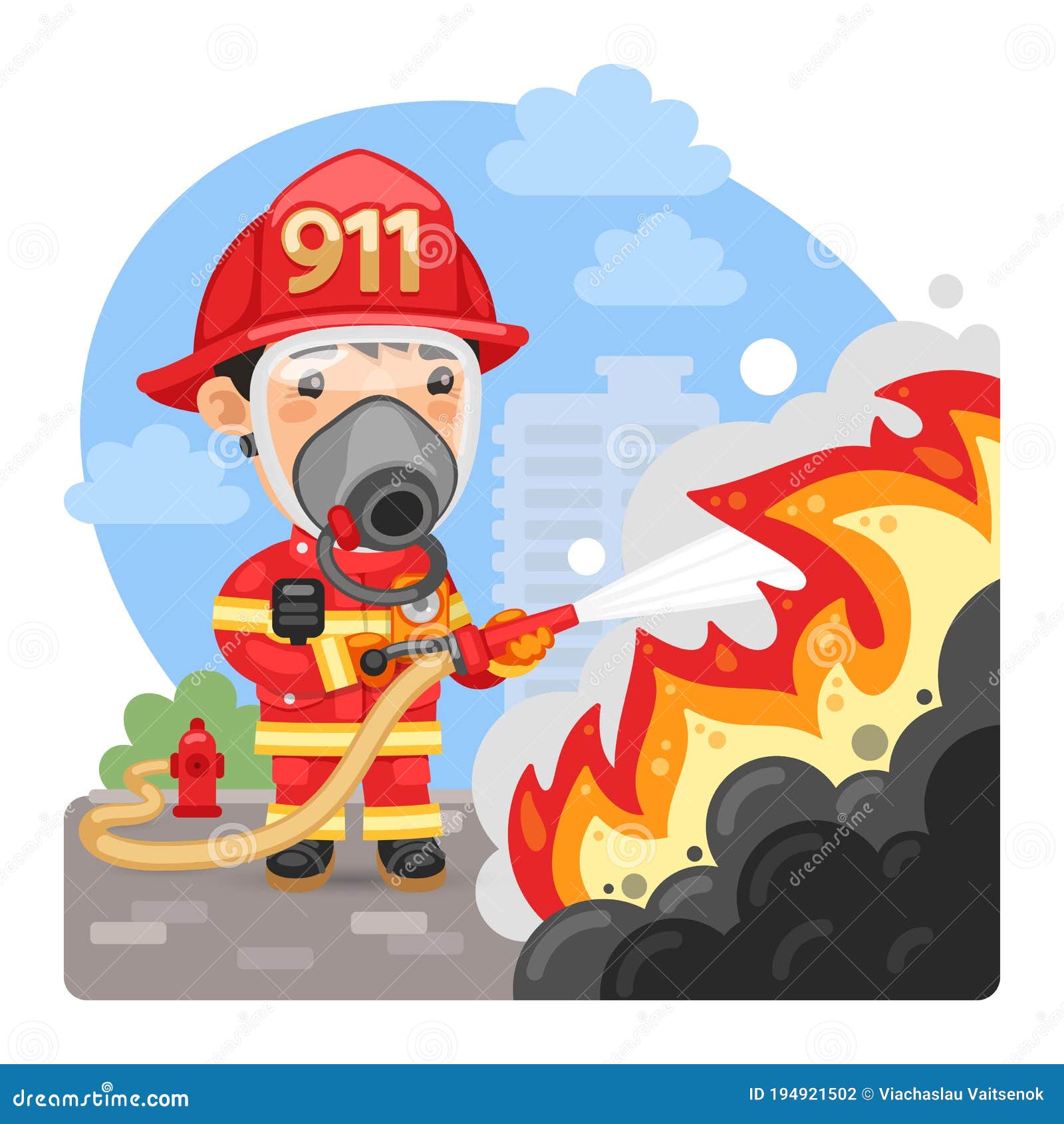 Bombero De Dibujos Animados Extingue Un Incendio Ilustración del Vector - Ilustración de historieta, héroe: 194921502 Bombero De Dibujos Animados Extingue Un Incendio Ilustración del Vector - Ilustración de historieta, héroe: 194921502