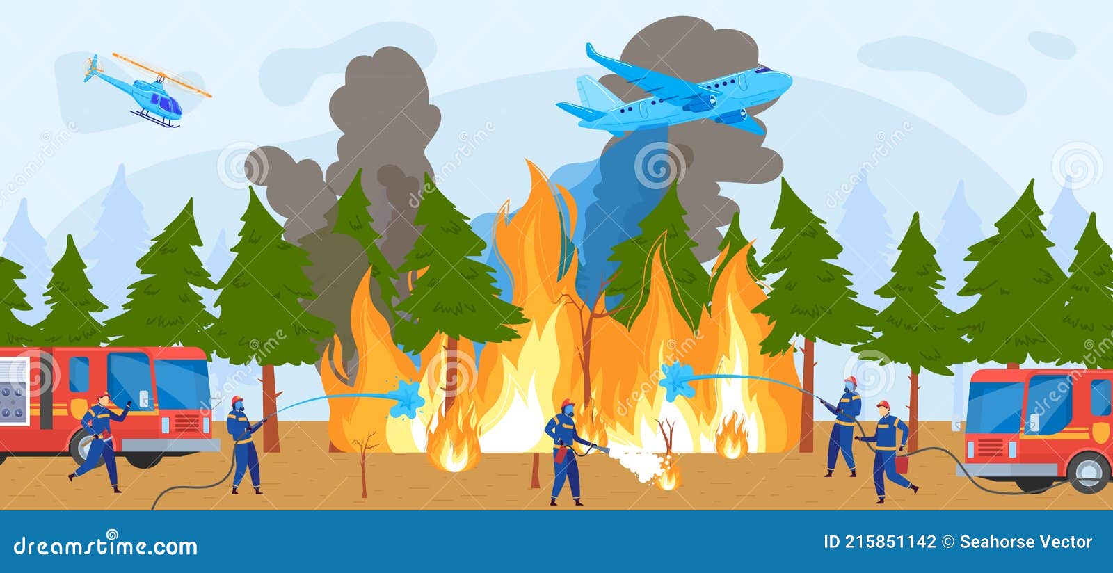 Bombero Extingue El Peligro De Emergencia De Incendios Forestales Bomberos  Equipo Peligroso Dibujos Animados Estilo Vector Ilustración del Vector -  Ilustración de ayuda, emergencia: 215851142