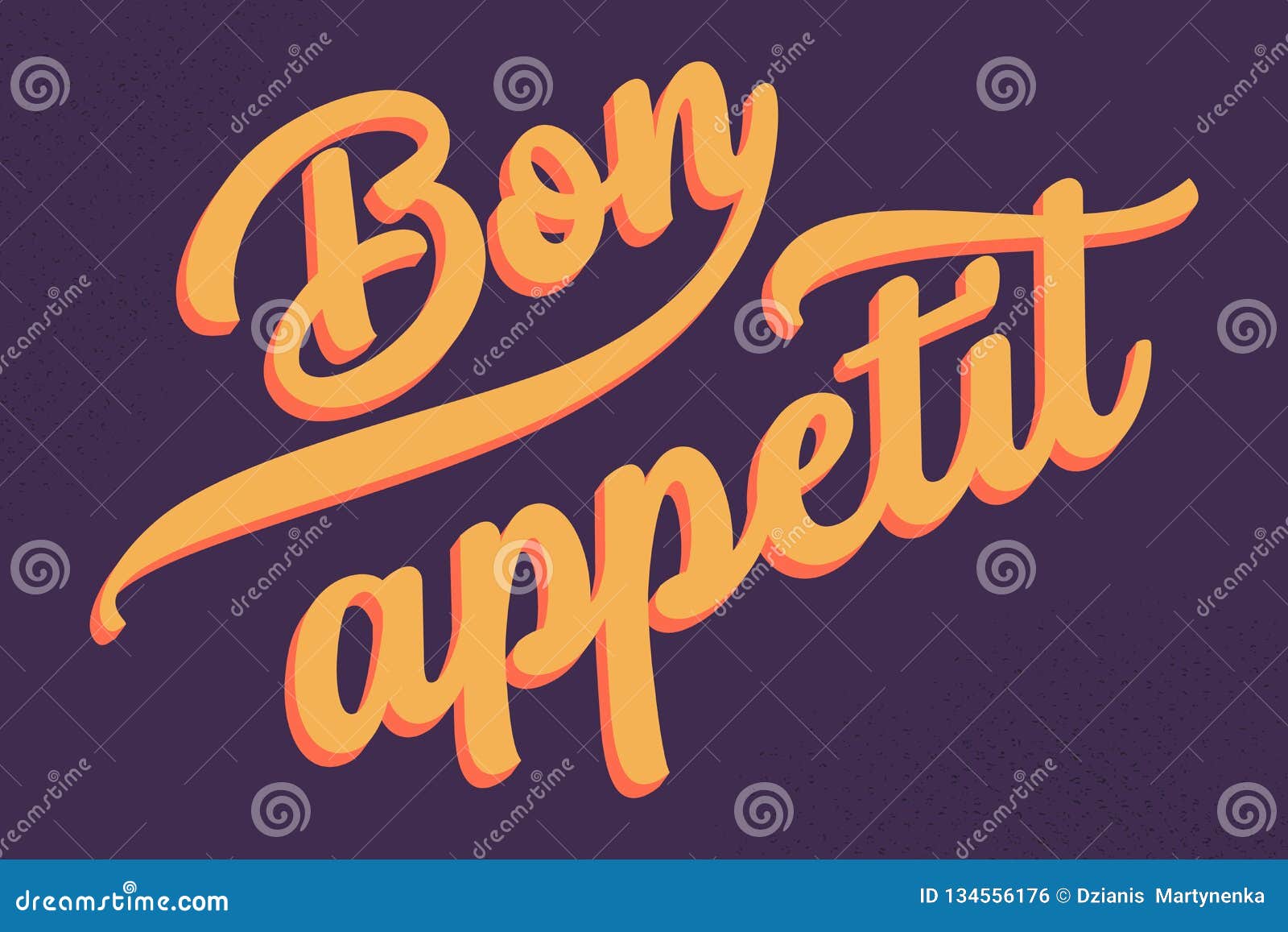 Bon Appetit Typography Poster With Nice Lettering Stock Illustration ...