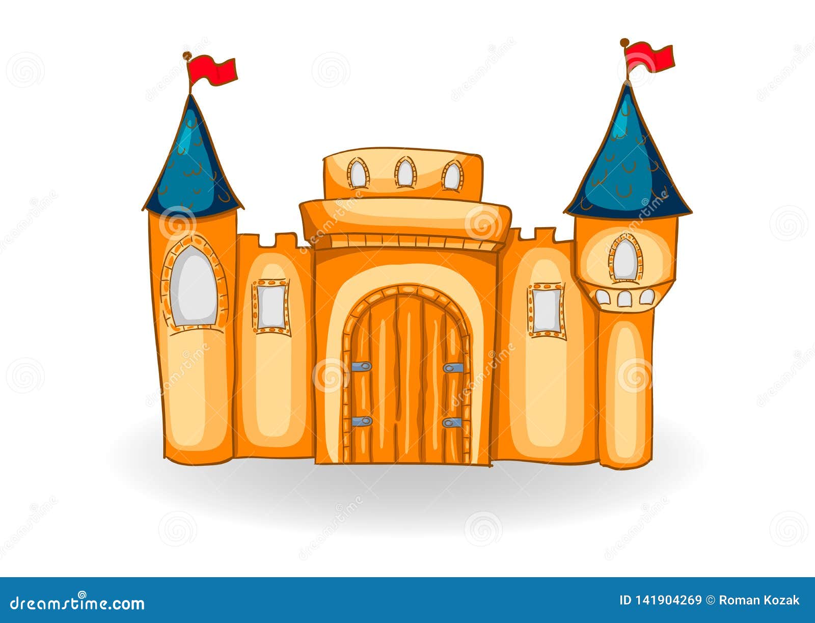 Bon Chateau De Conte De Fees Avec L Ombre Illustration De Vecteur Illustration Du Chateau Ombre