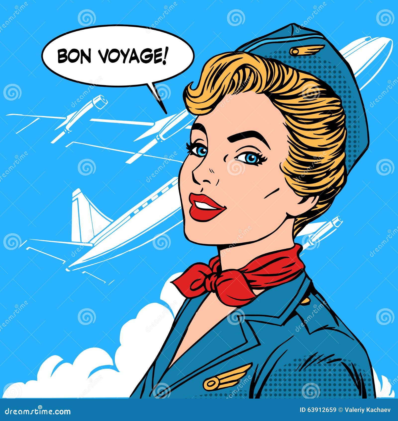 bon voyage stewardess airplane travel tourism