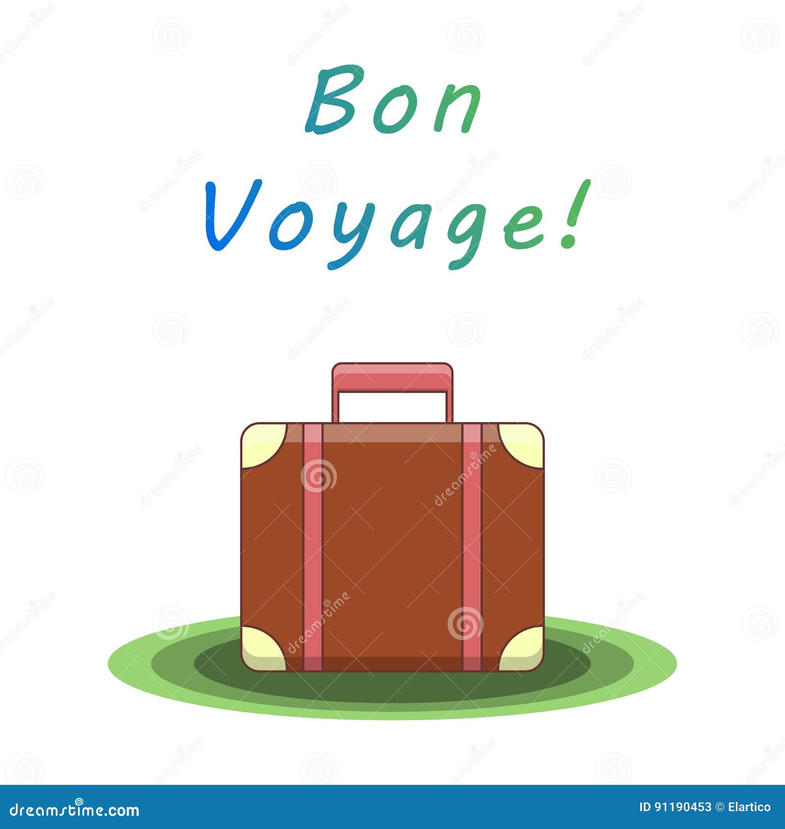 Bon Voyage Suitcase. Vector Illustration Stock Vector With Bon Voyage Card Template Bon Voyage Suitcase. Vector Illustration Stock Vector With Bon Voyage Card Template