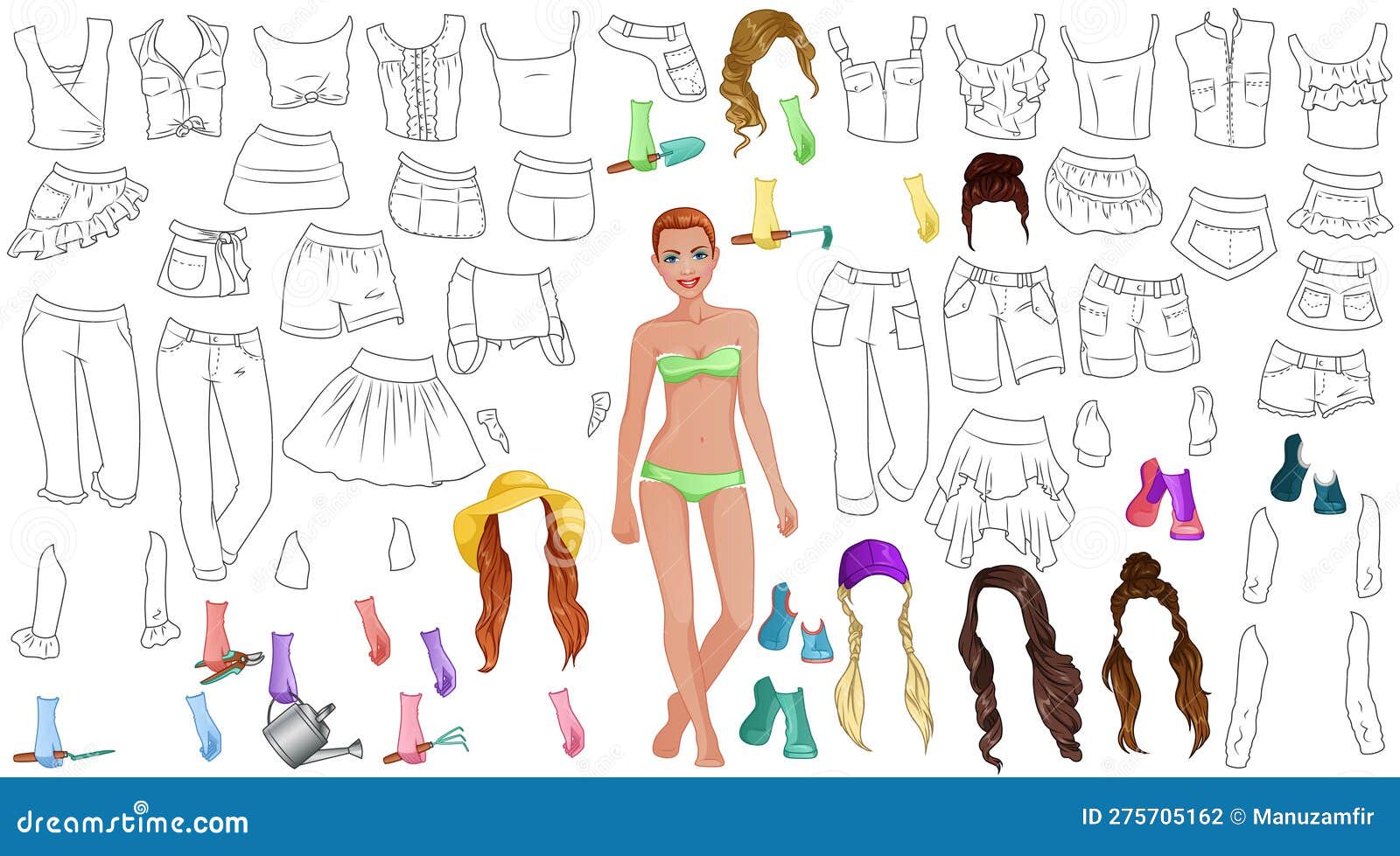 Vetores e ilustrações de Desenhos colorir bonecas para download gratuito
