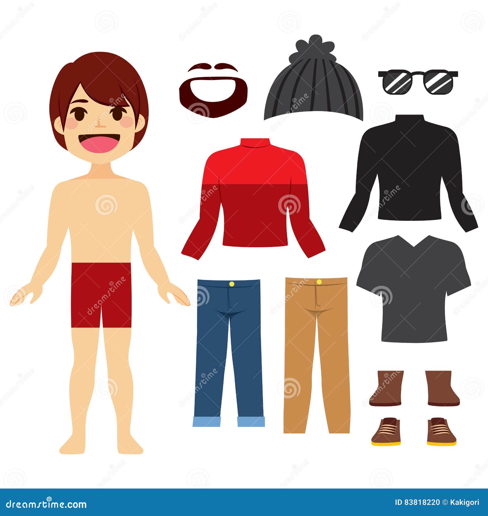 Boneca De Papel Com Um Conjunto De Roupas. Estilo De Negócios. Menino  Moderno Bonito. Modelo Para Corte. Royalty Free SVG, Cliparts, Vetores, e  Ilustrações Stock. Image 32461452