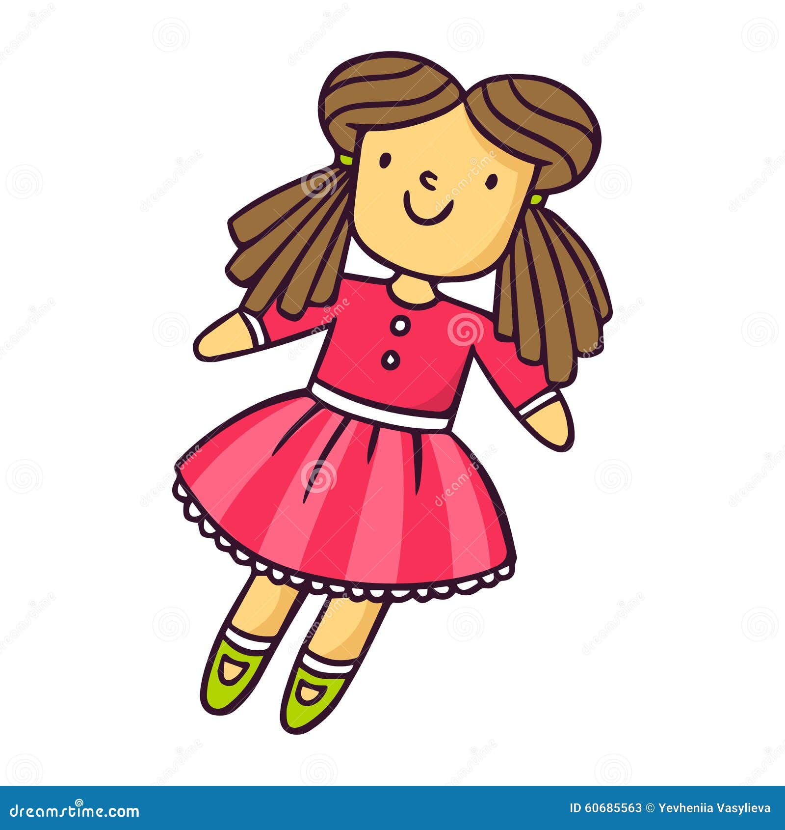 boneca preto e branco do vetor isolada no fundo branco. ilustração de  menina bonito brinquedo para crianças. ícone de linha engraçada de  personagem sorridente para crianças 3758123 Vetor no Vecteezy