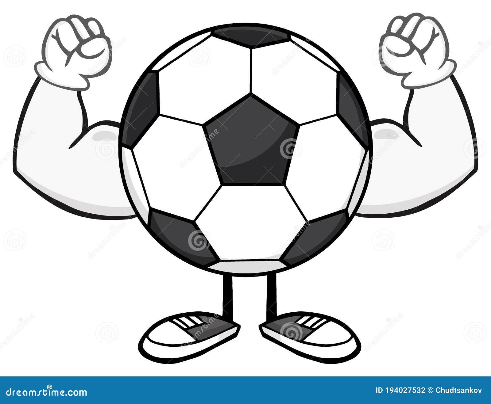 Boneco De Desenho Animado Sem Rosto De Bola De Futebol Flexionando  Personagem Ilustração do Vetor - Ilustração de flexionar, contagem:  194027532