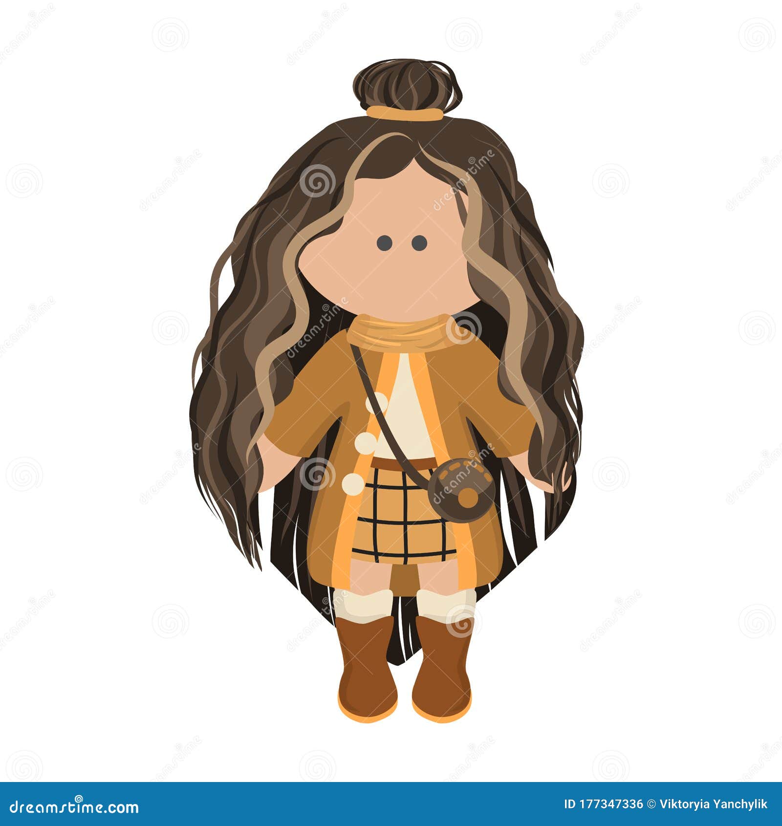 Boneco De Personagem De Desenho Animado Infantil Em Roupas De Inverno.  Ilustração Vetorial Ilustração do Vetor - Ilustração de morena, artwork:  177347336