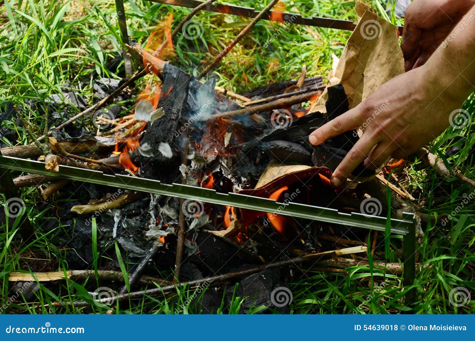 The bonfire stock photo. Image of fire, briquette, ember 54639018