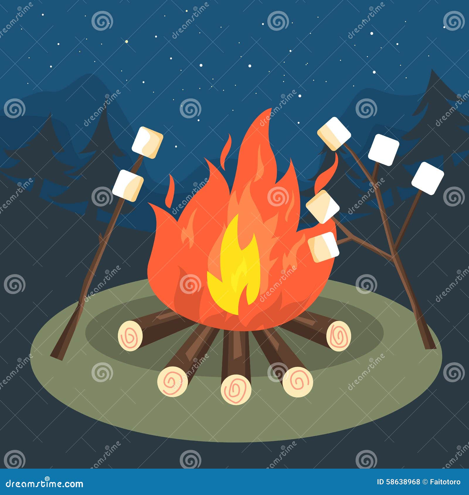 bonfire party clipart