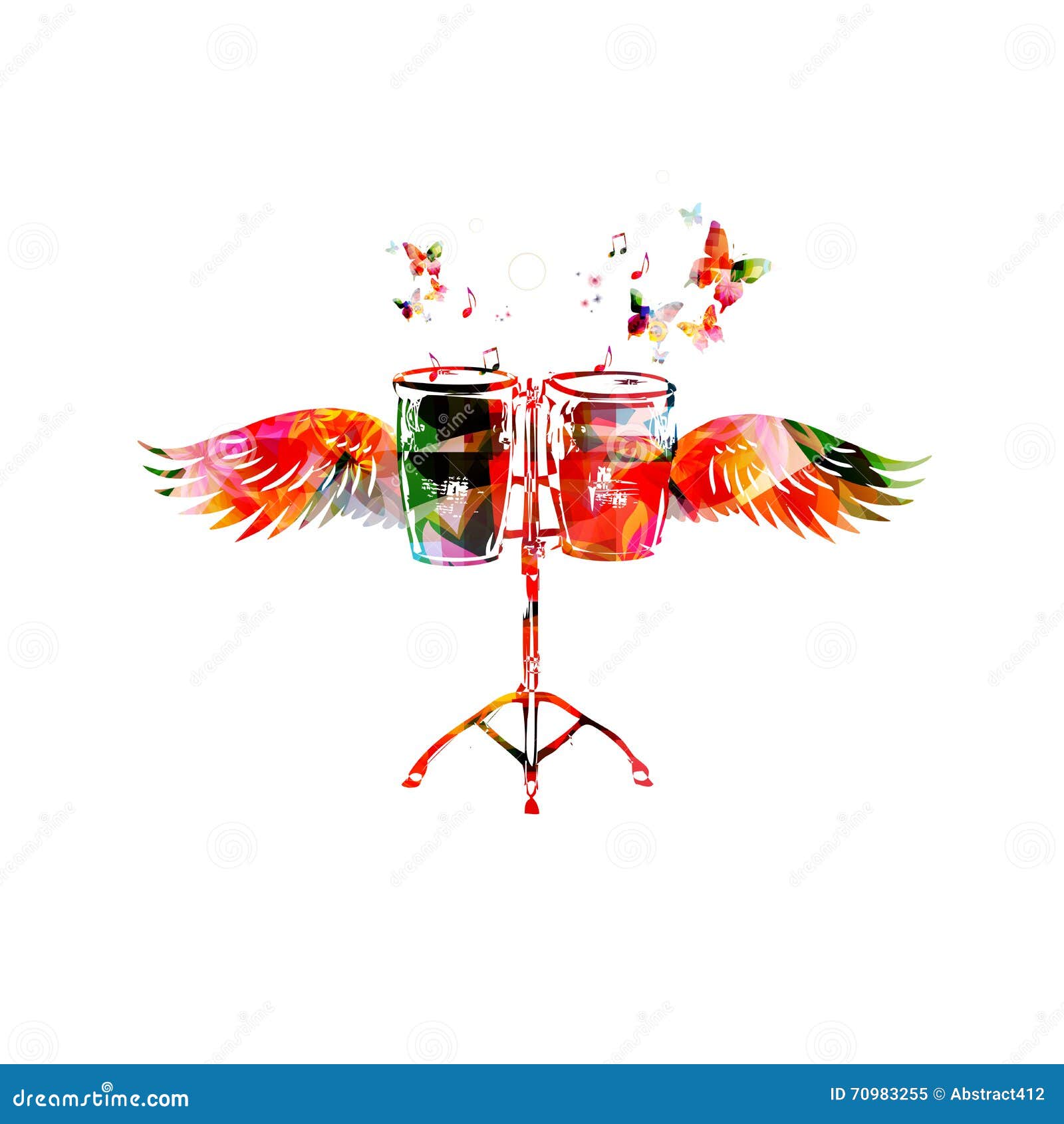 Bongo Drums with Wings stock image. Image of inspiration 70983255